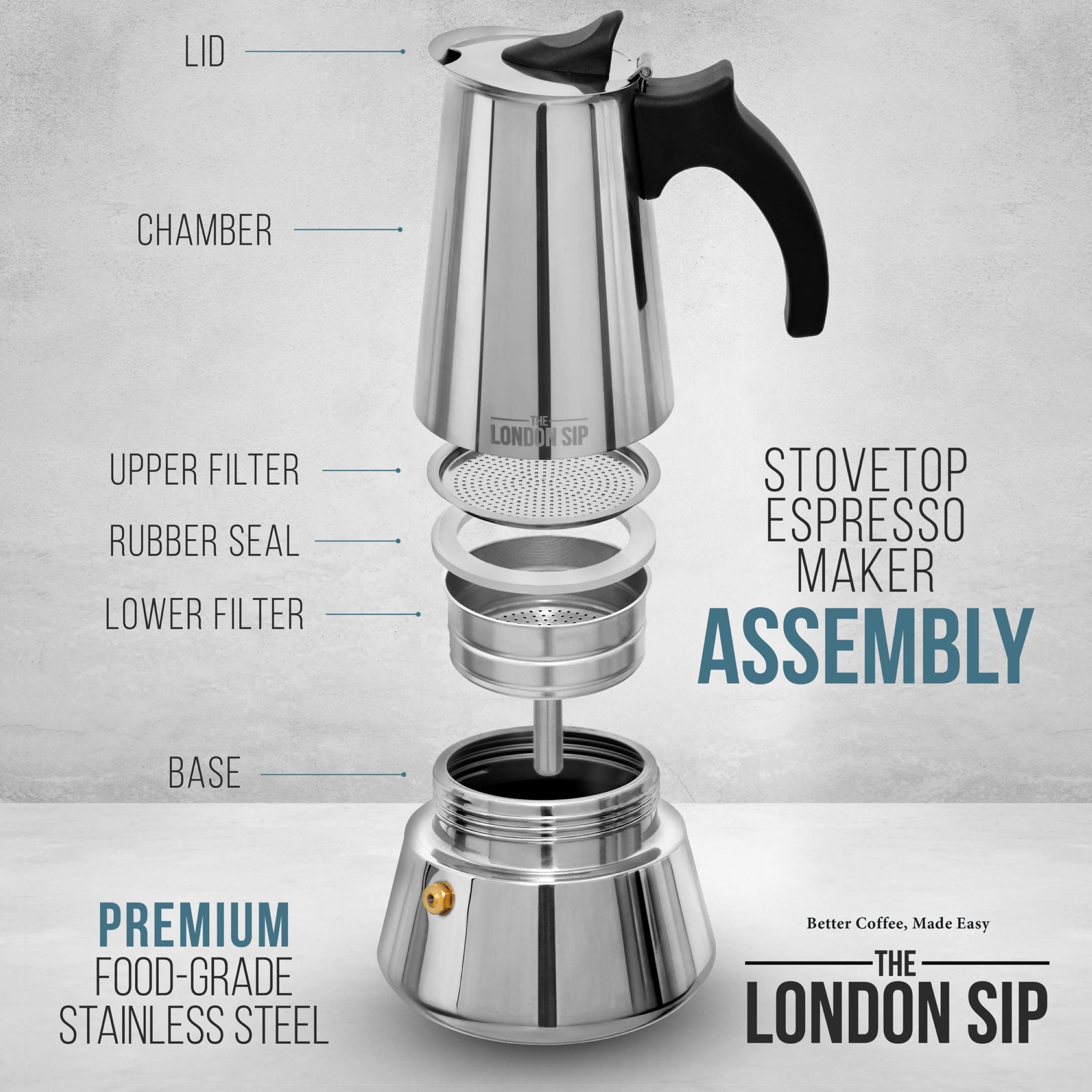 Stainless Steel Stovetop Espresso Coffee Maker