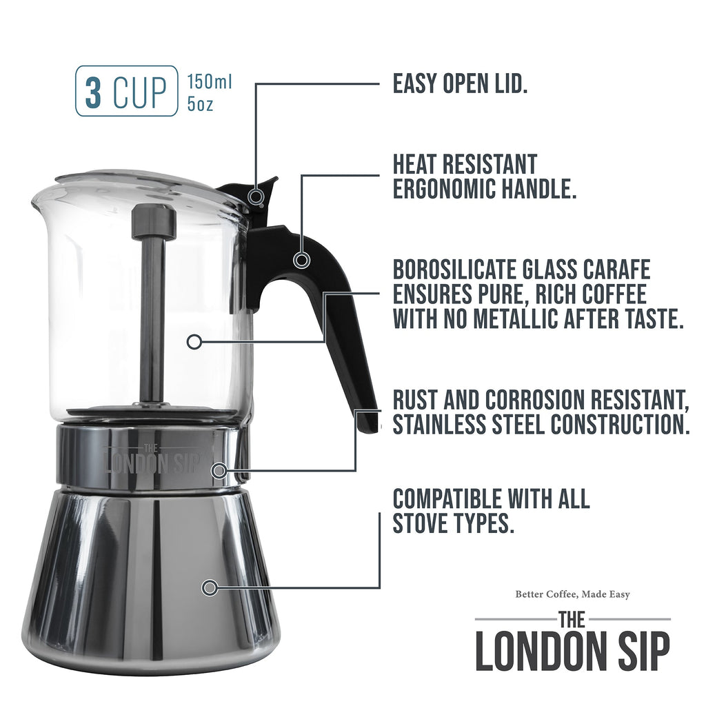 Glass Stovetop Espresso Coffee Maker