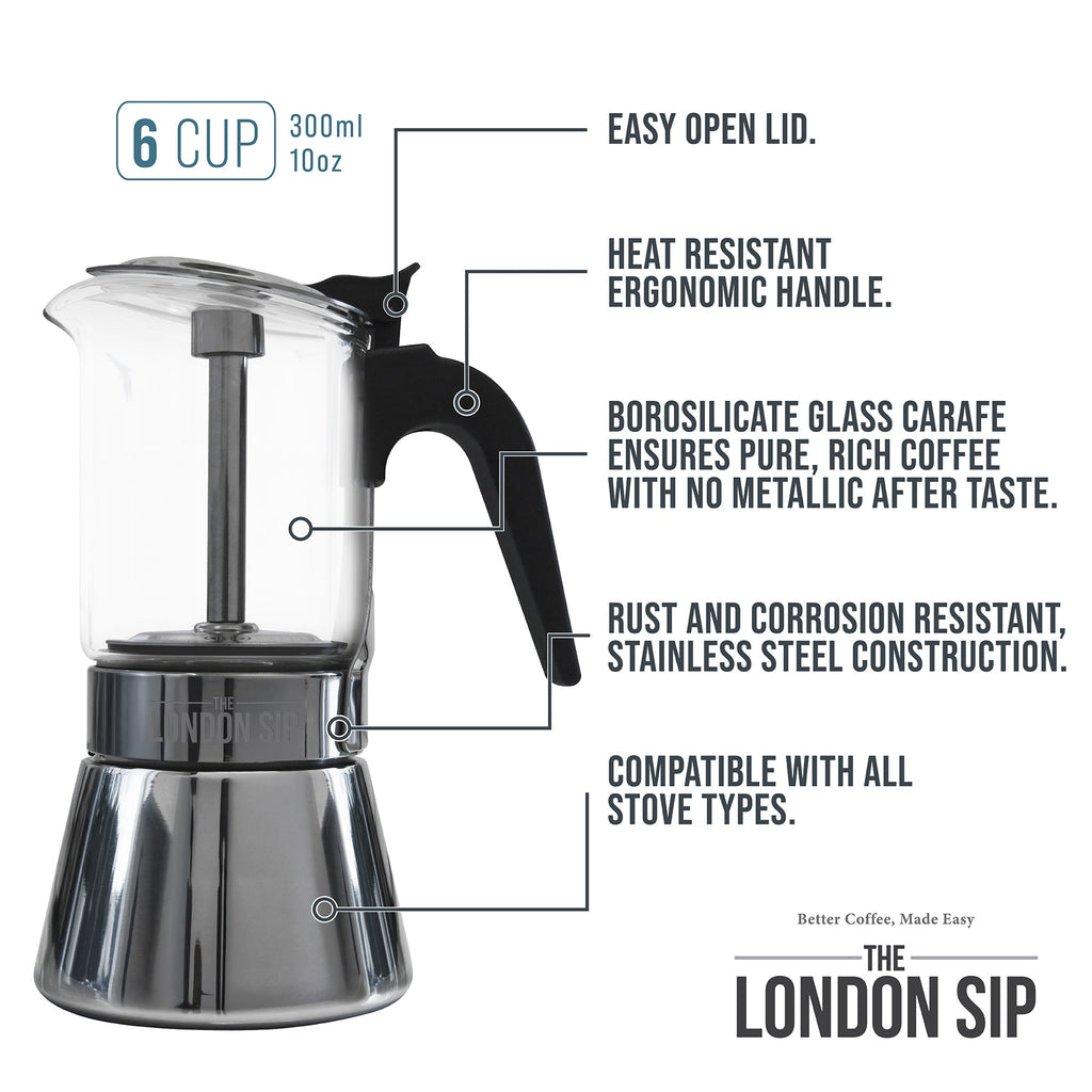 Glass Stovetop Espresso Coffee Maker