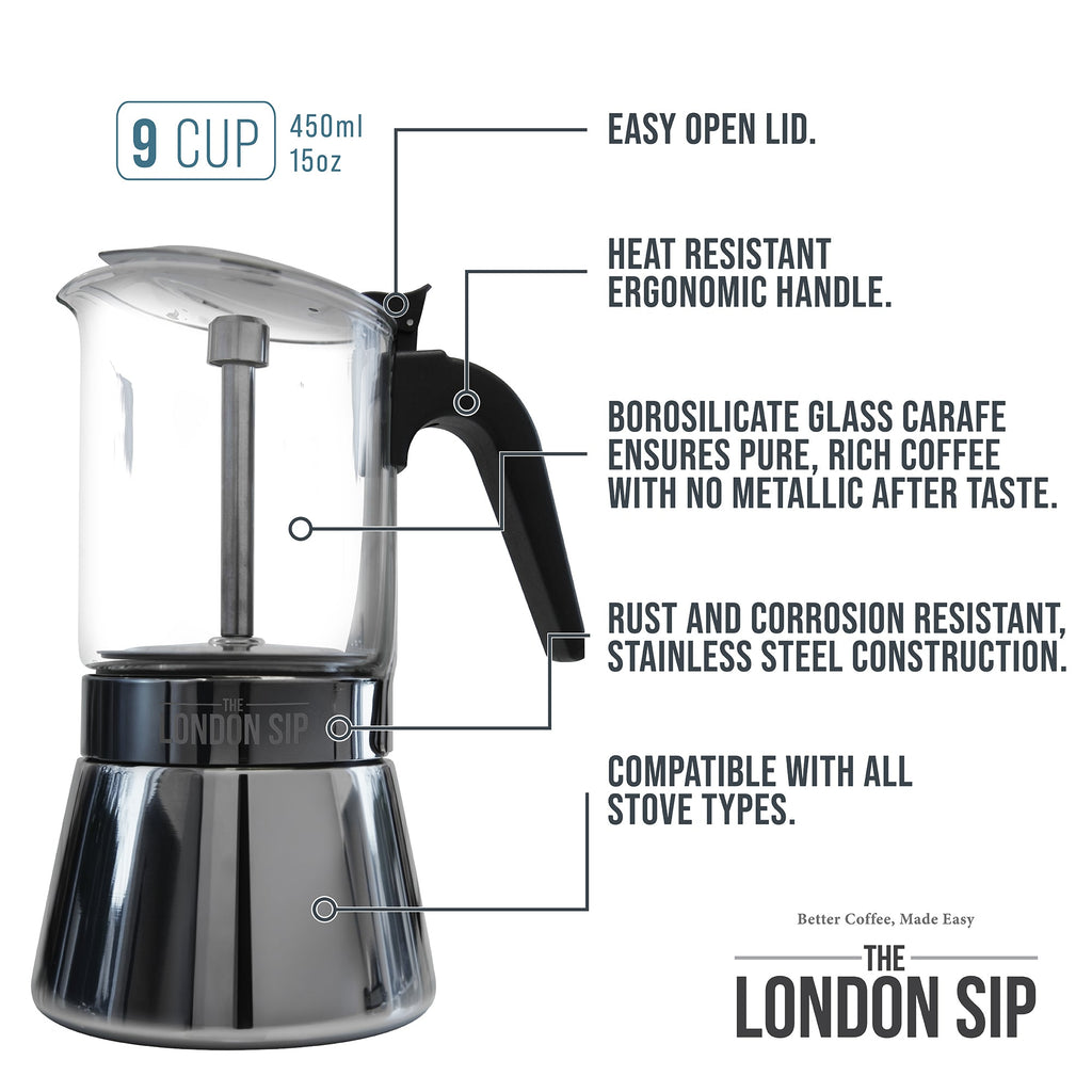 Glass Stovetop Espresso Coffee Maker