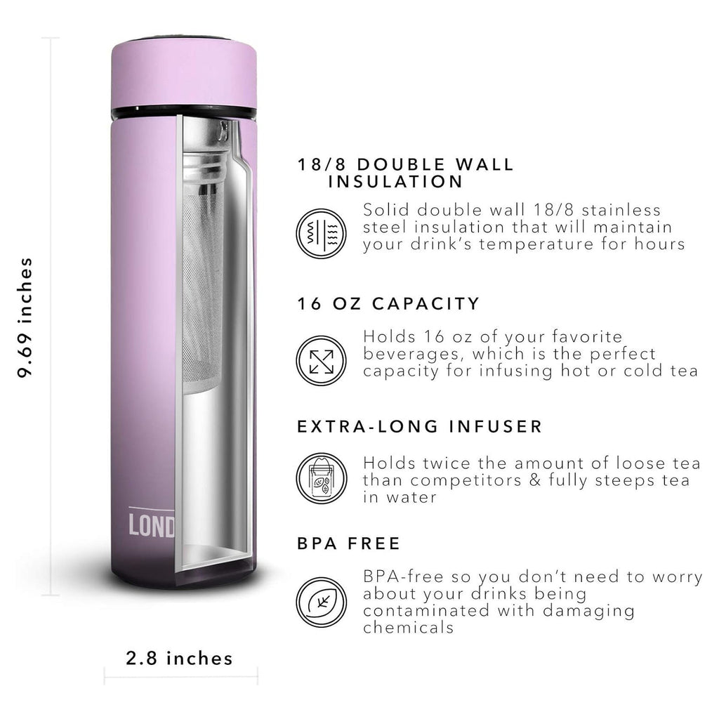 Tea Infuser Bottle 2-Pack, 16 Ounce