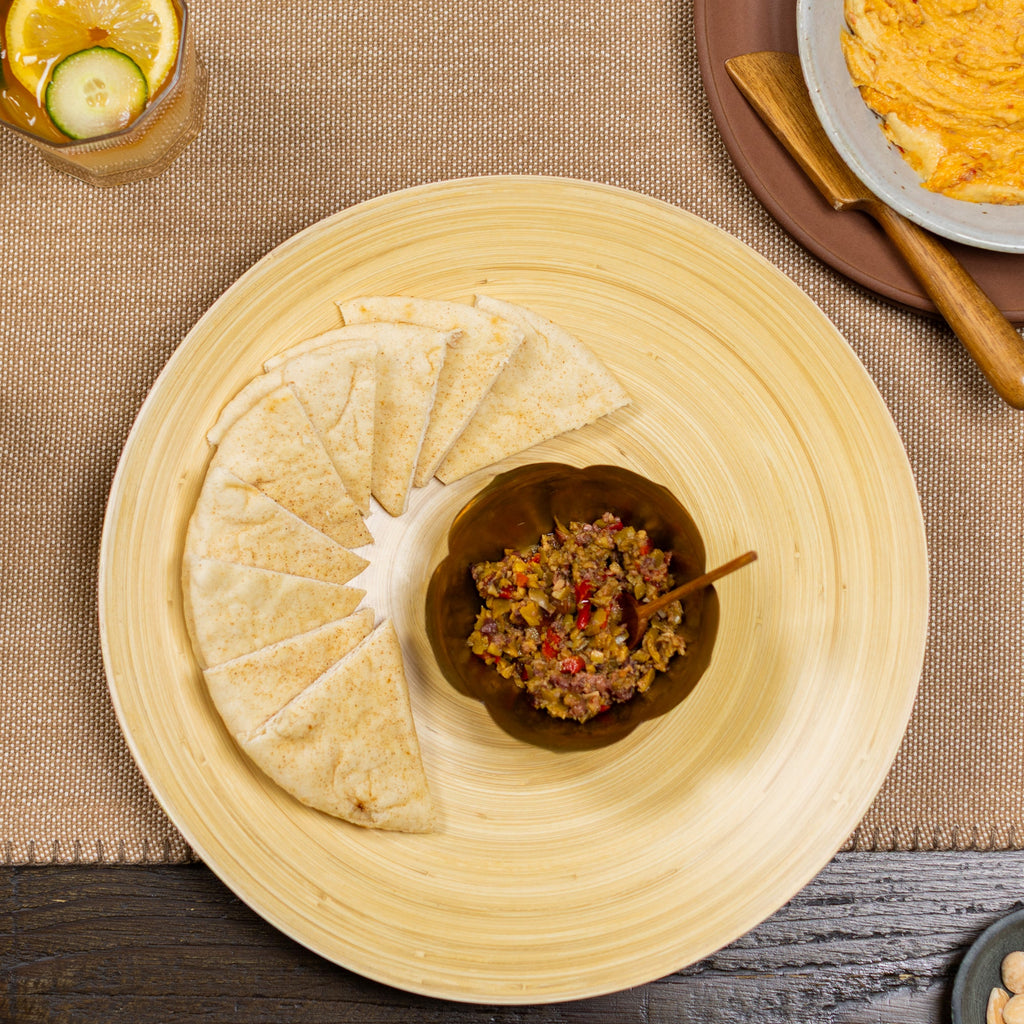 Lexa Bamboo Footed Plate, 12 Inch