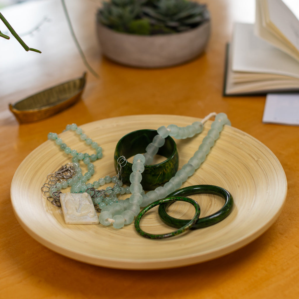 Lexa Bamboo Footed Plate, 12 Inch