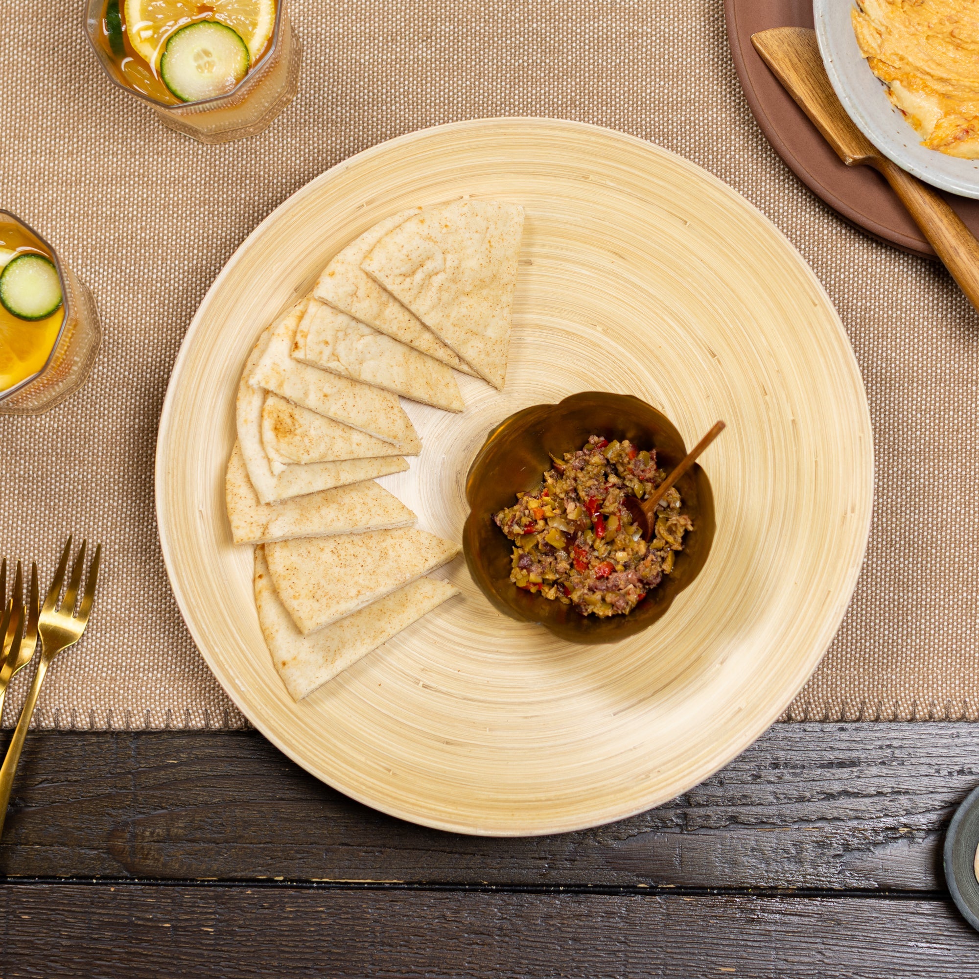 Lexa Bamboo Footed Plate, 12 Inch