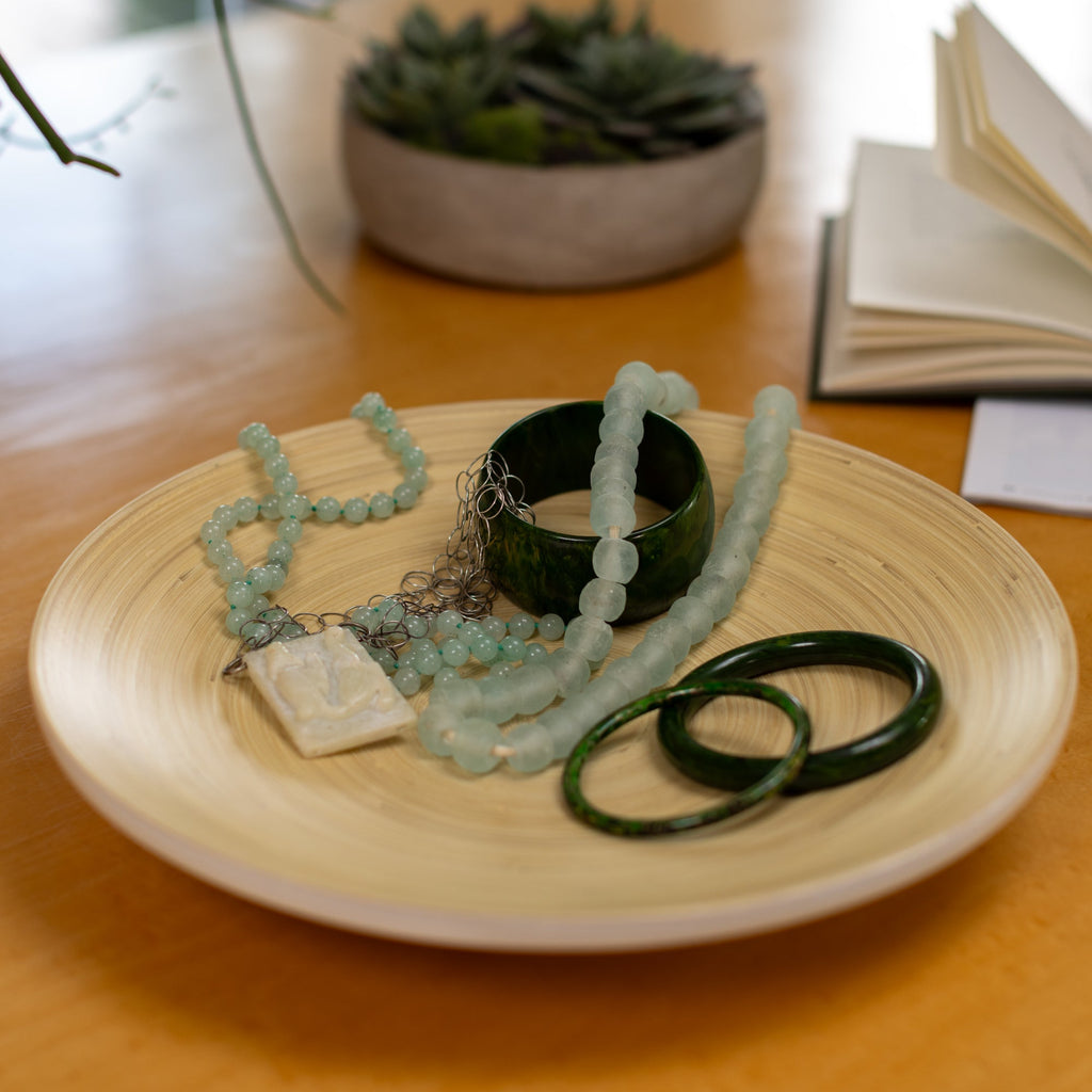 Lexa Bamboo Footed Plate, 12 Inch