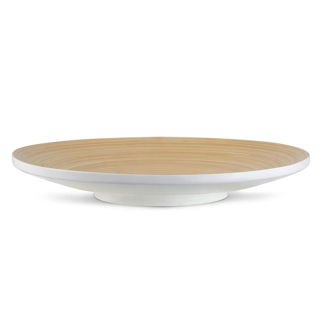 Lexa Bamboo Footed Plate, 12 Inch