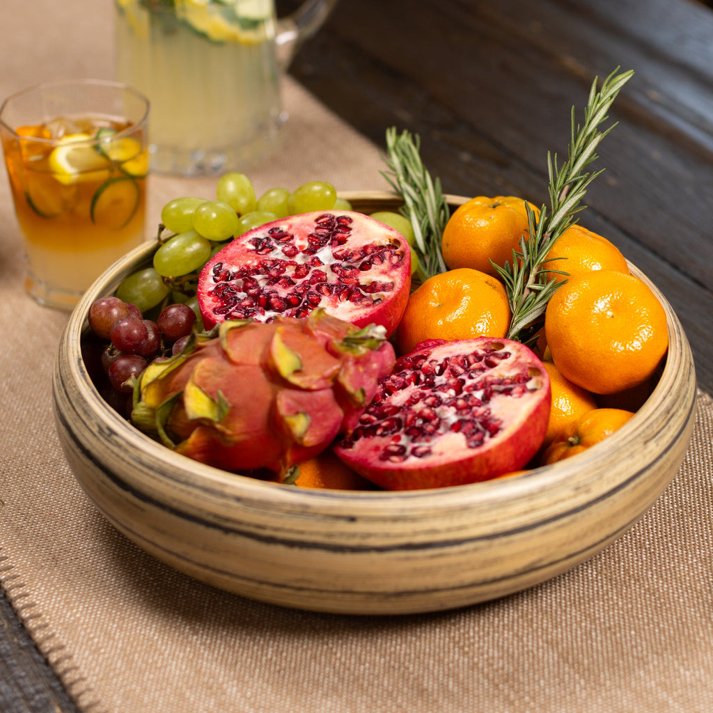 Lexa Bamboo Fruit Bowl, 12 Inch