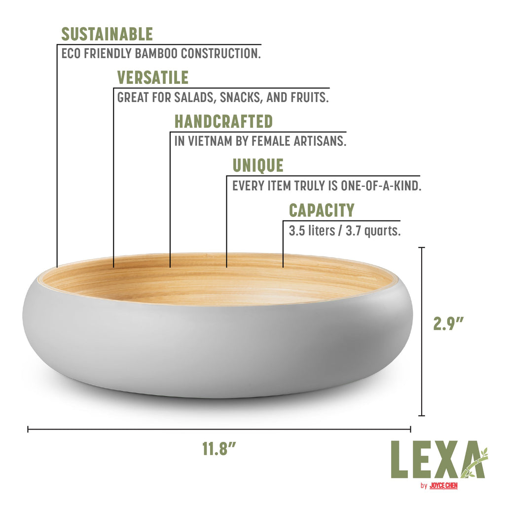 Lexa Bamboo Fruit Bowl, 12 Inch