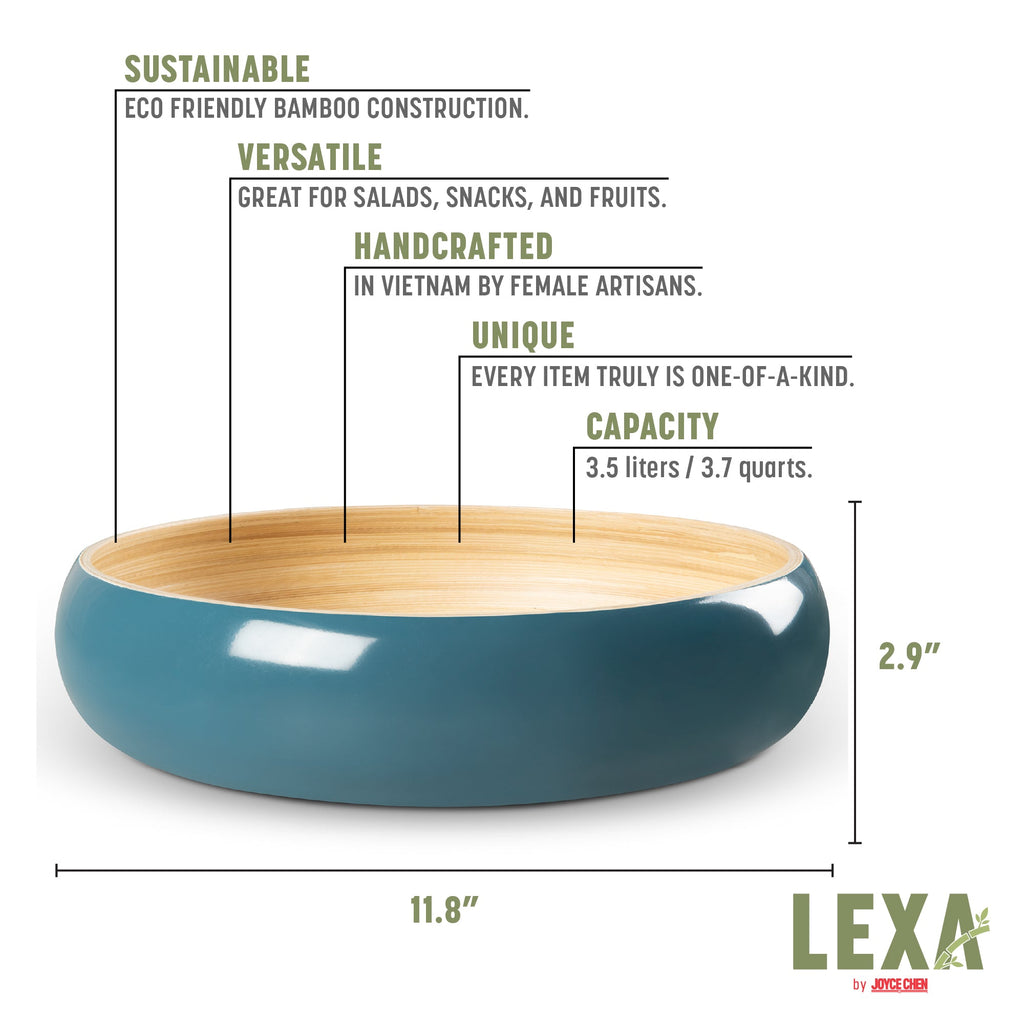 Lexa Bamboo Fruit Bowl, 12 Inch