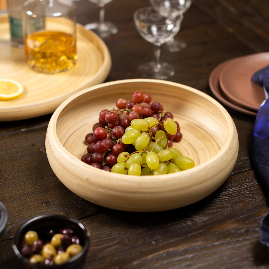 Lexa Bamboo Fruit Bowl, 12 Inch