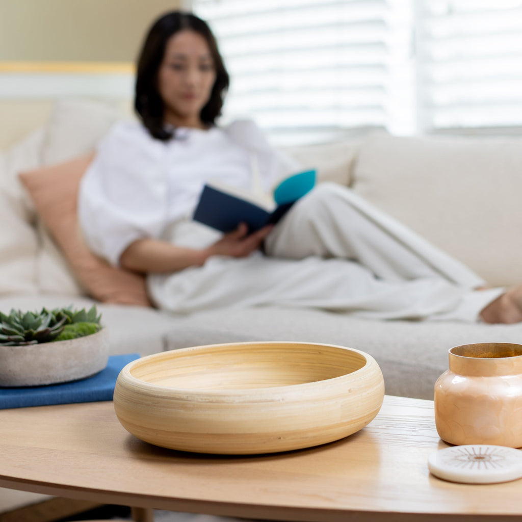 Lexa Bamboo Fruit Bowl, 12 Inch