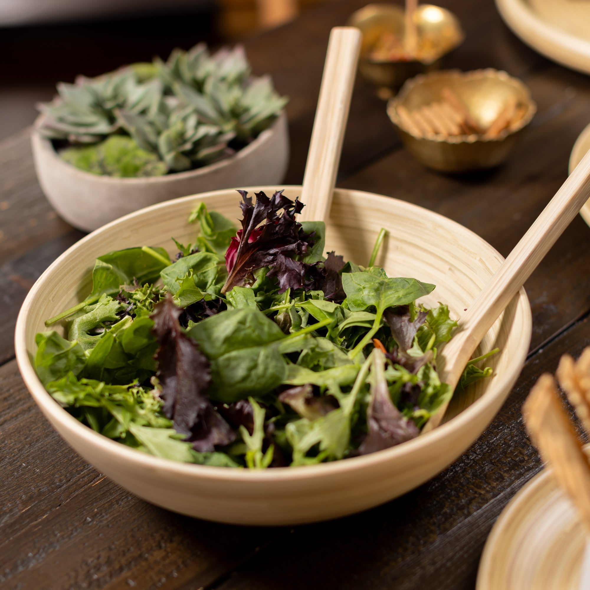 Lexa Bamboo Salad Bowl, 12 Inch