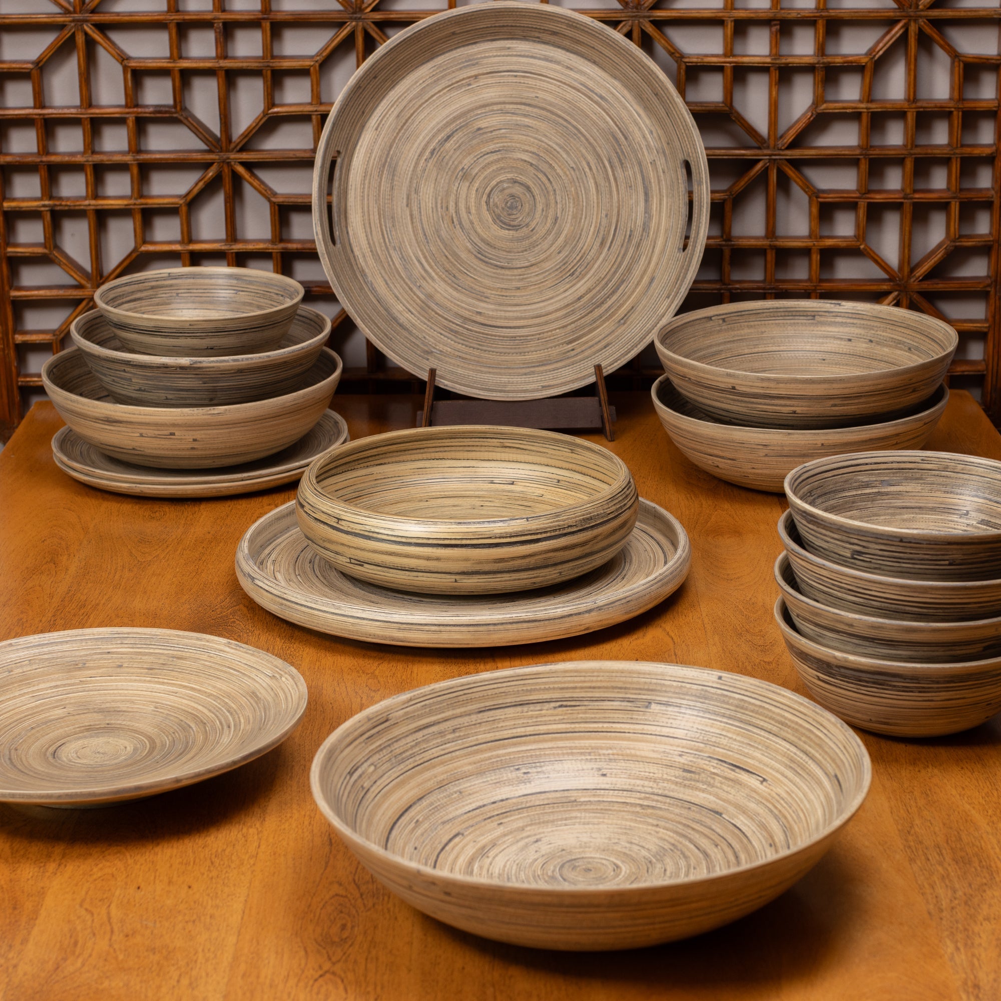 Lexa Bamboo Salad Bowl Set, 12 Inch