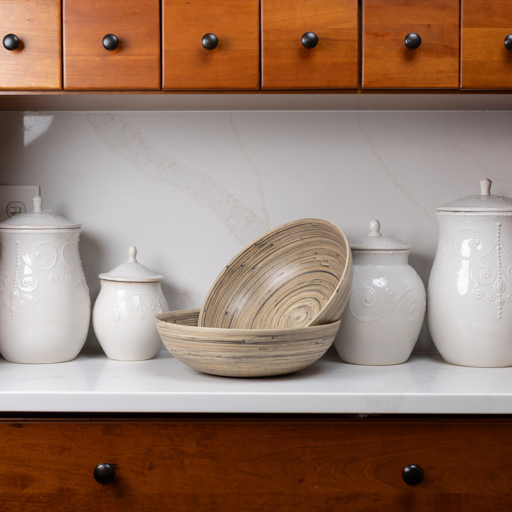 Lexa Bamboo Salad Bowl Set, 12 Inch