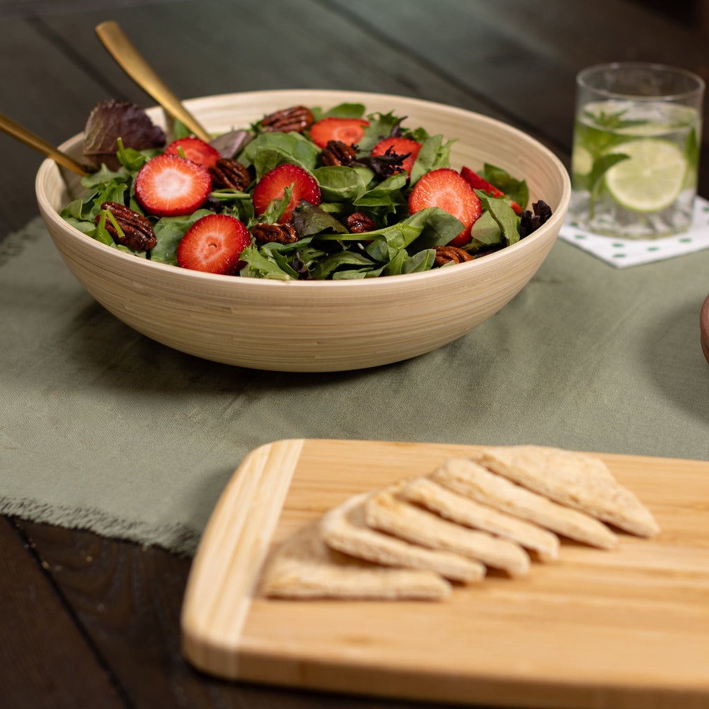 Lexa Bamboo Salad Bowl Set, 12 Inch