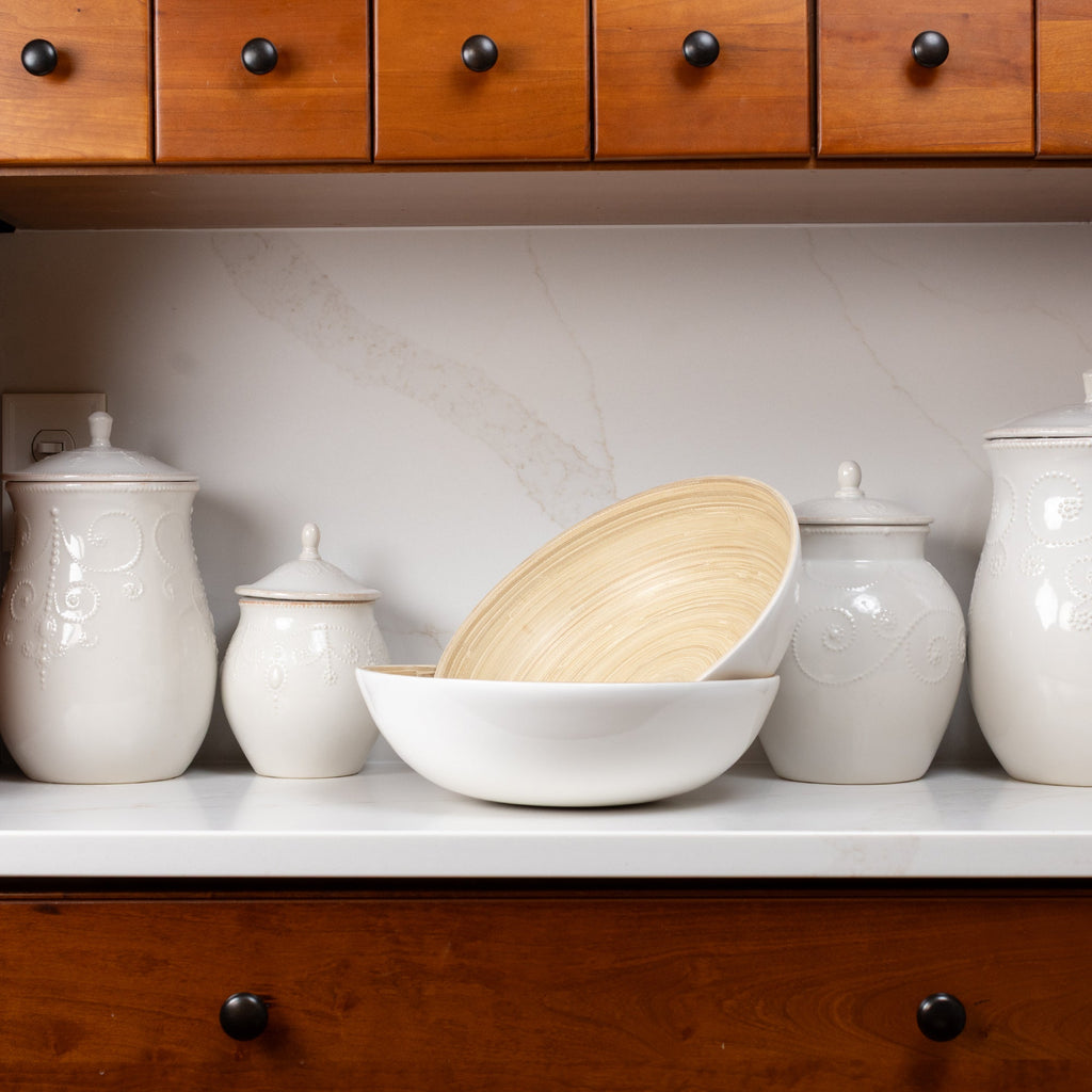 Lexa Bamboo Salad Bowl Set, 12 Inch