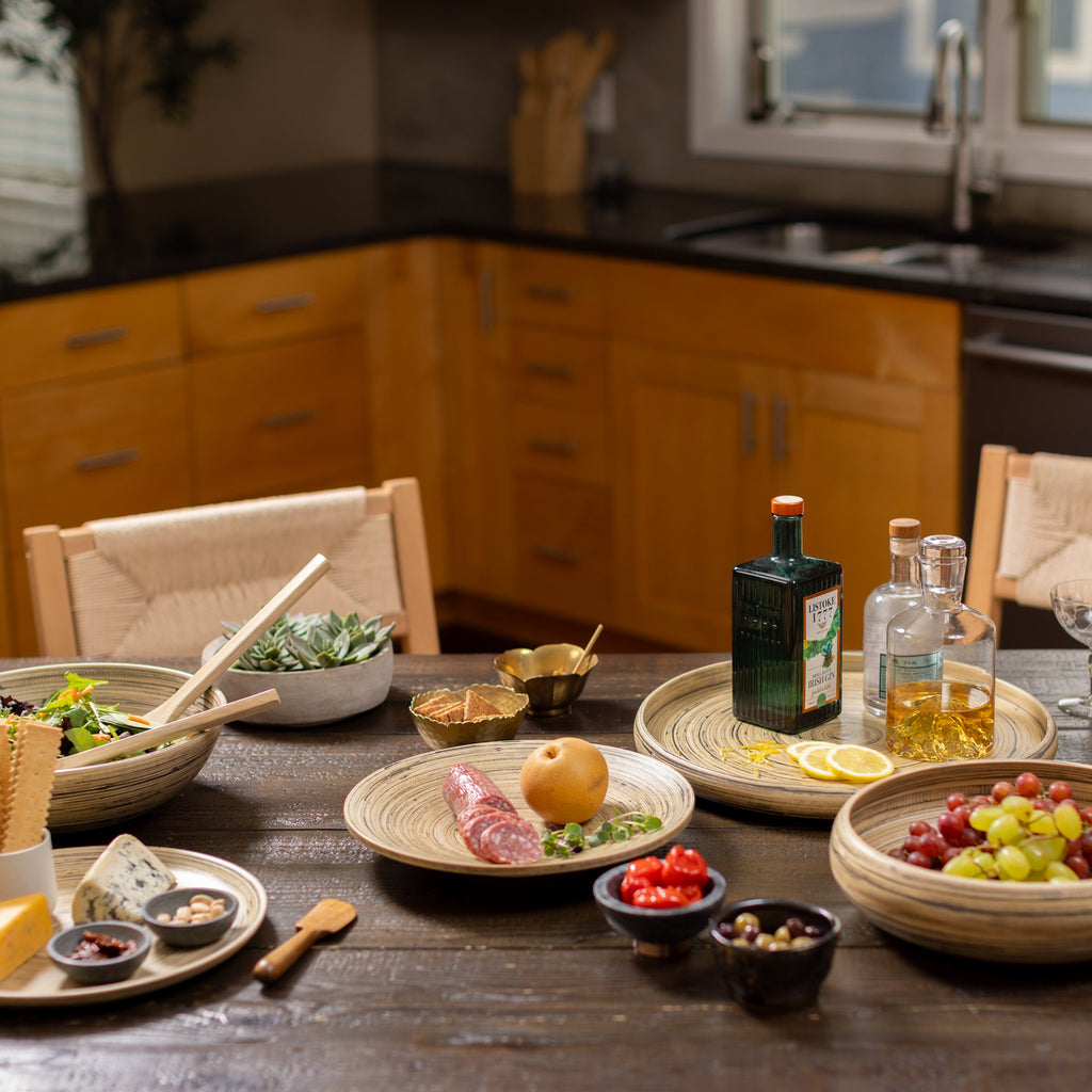 Lexa Bamboo Serving Plate Set, 12 Inch