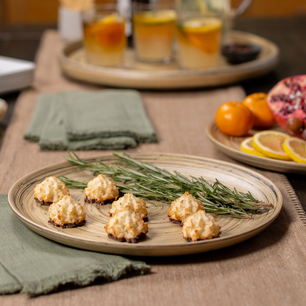 Lexa Bamboo Serving Plate Set, 12 Inch