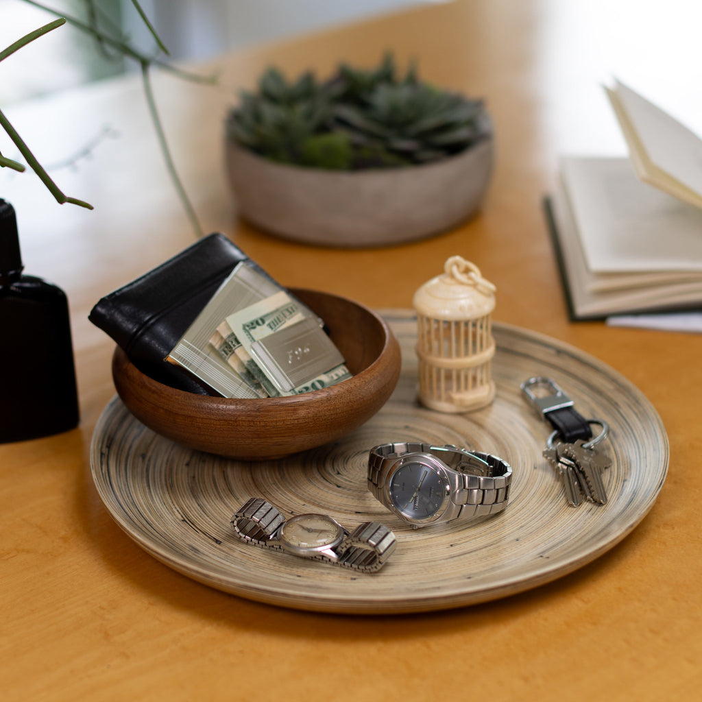 Lexa Bamboo Serving Plate Set, 12 Inch