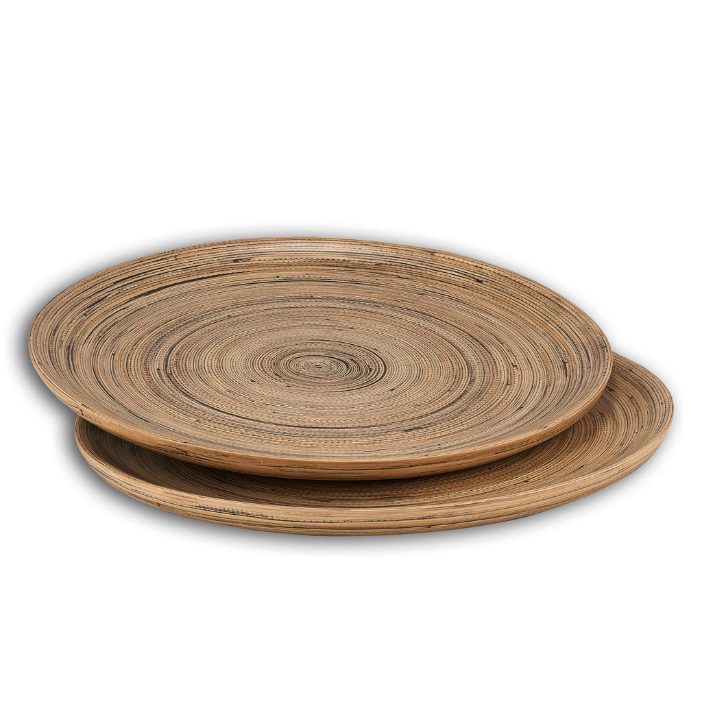 Lexa Bamboo Serving Plate Set, 12 Inch