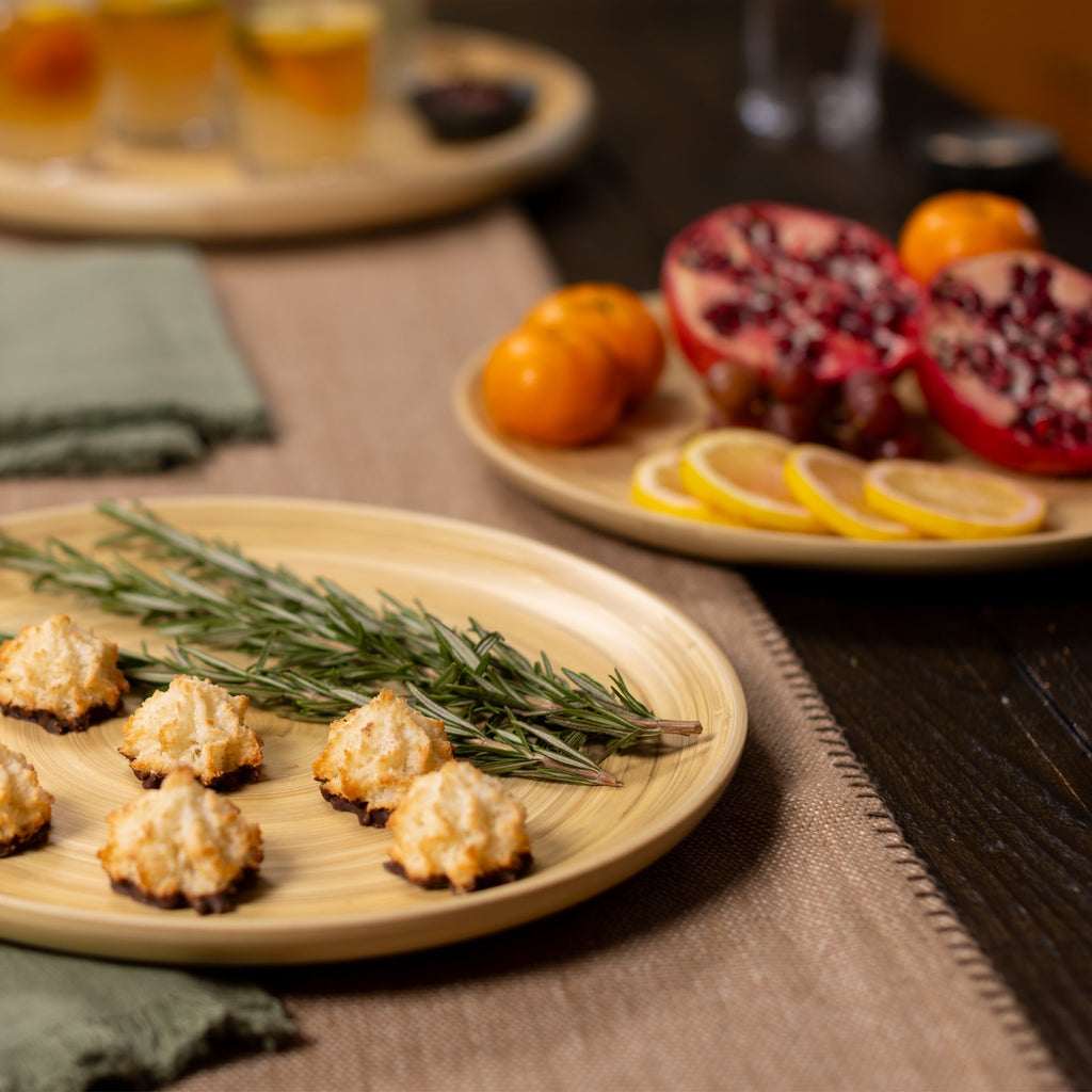 Lexa Bamboo Serving Plate Set, 12 Inch