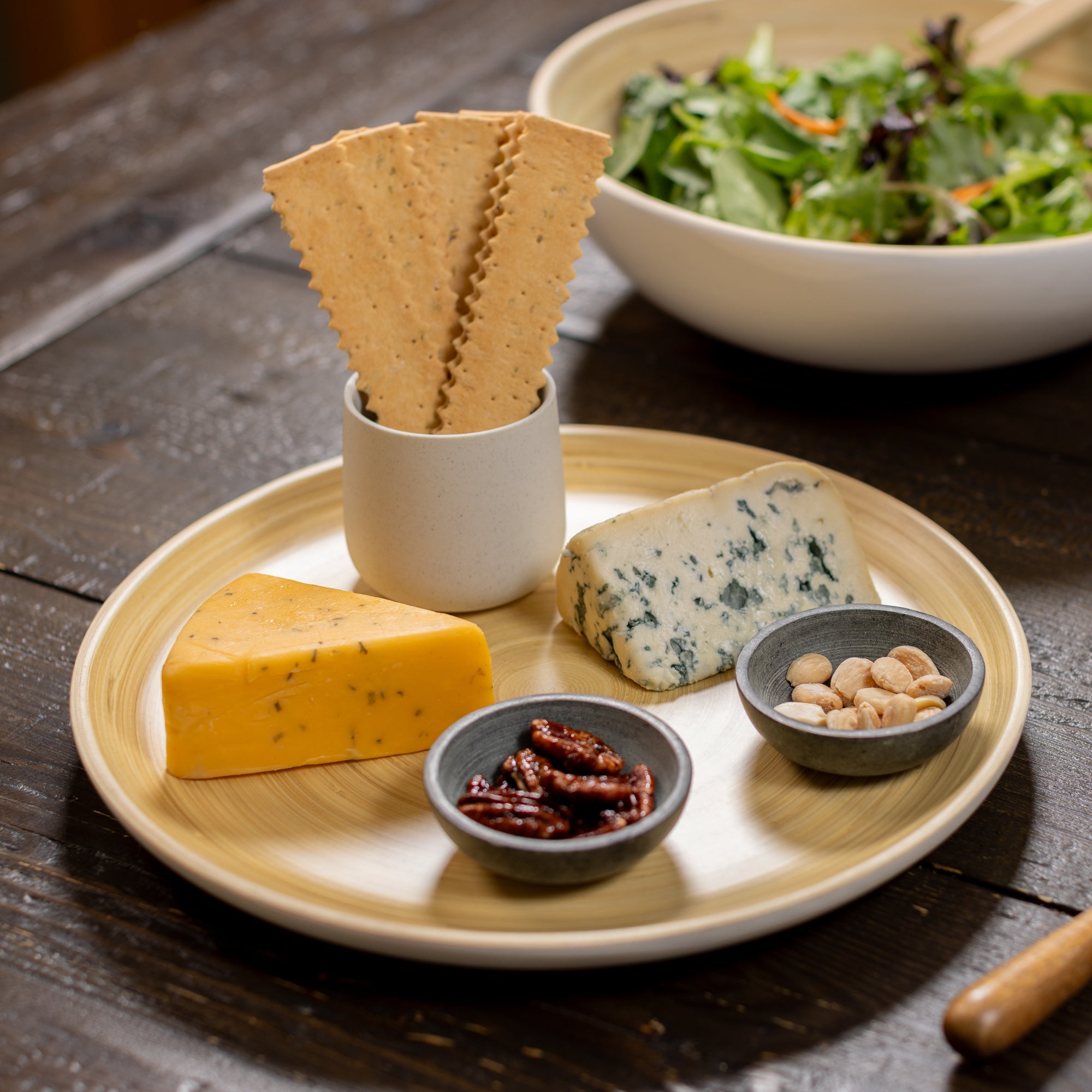 Lexa Bamboo Serving Plate Set, 12 Inch