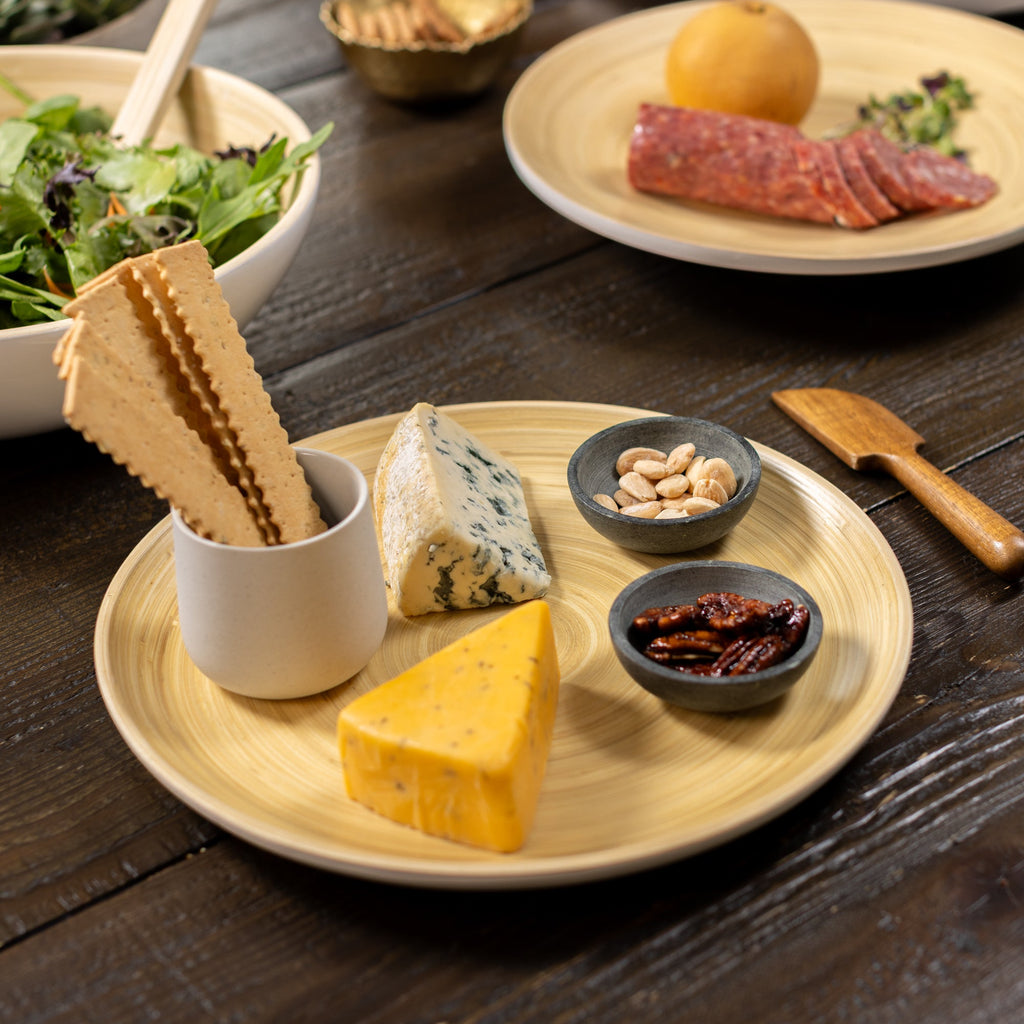 Lexa Bamboo Serving Plate Set, 12 Inch