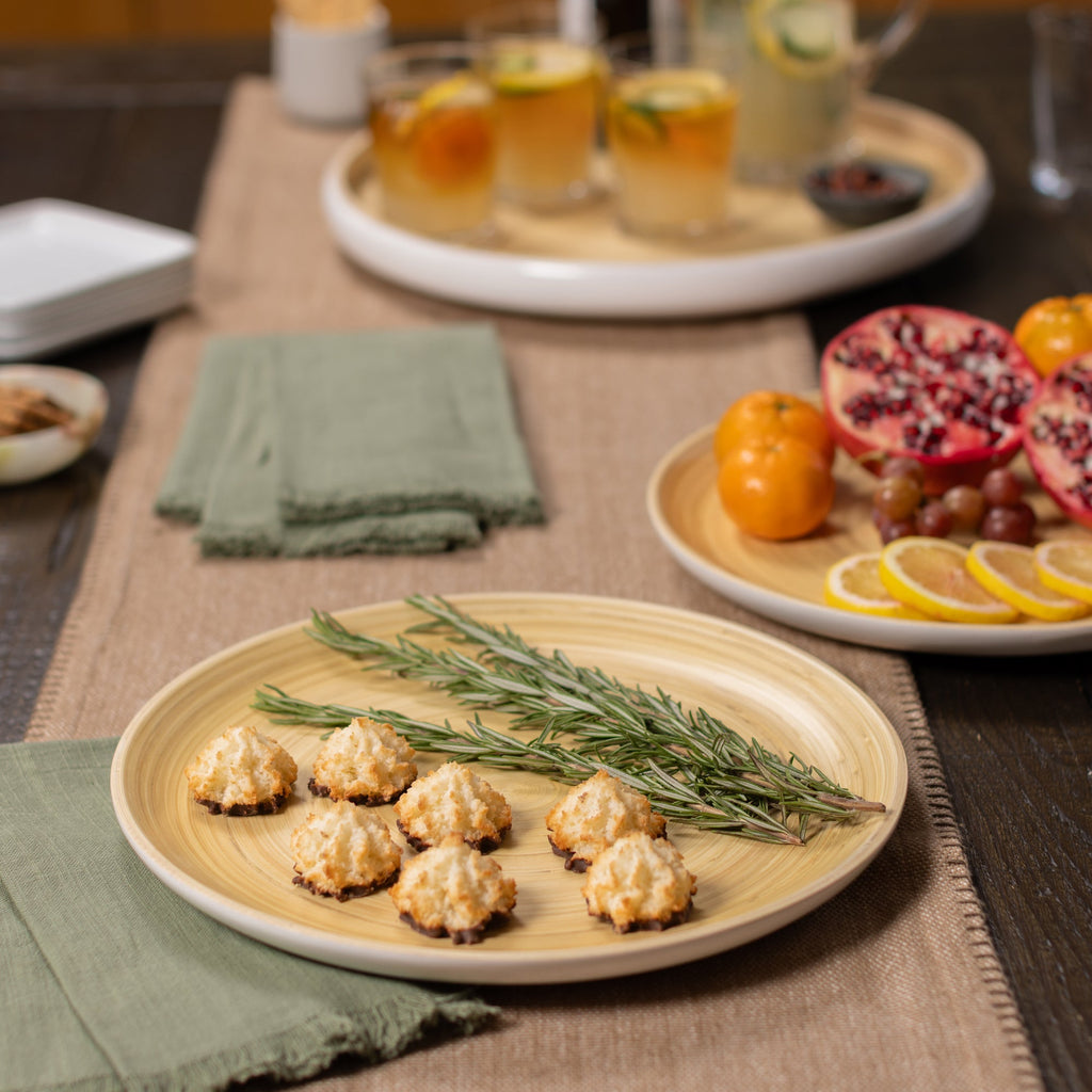 Lexa Bamboo Serving Plate Set, 12 Inch