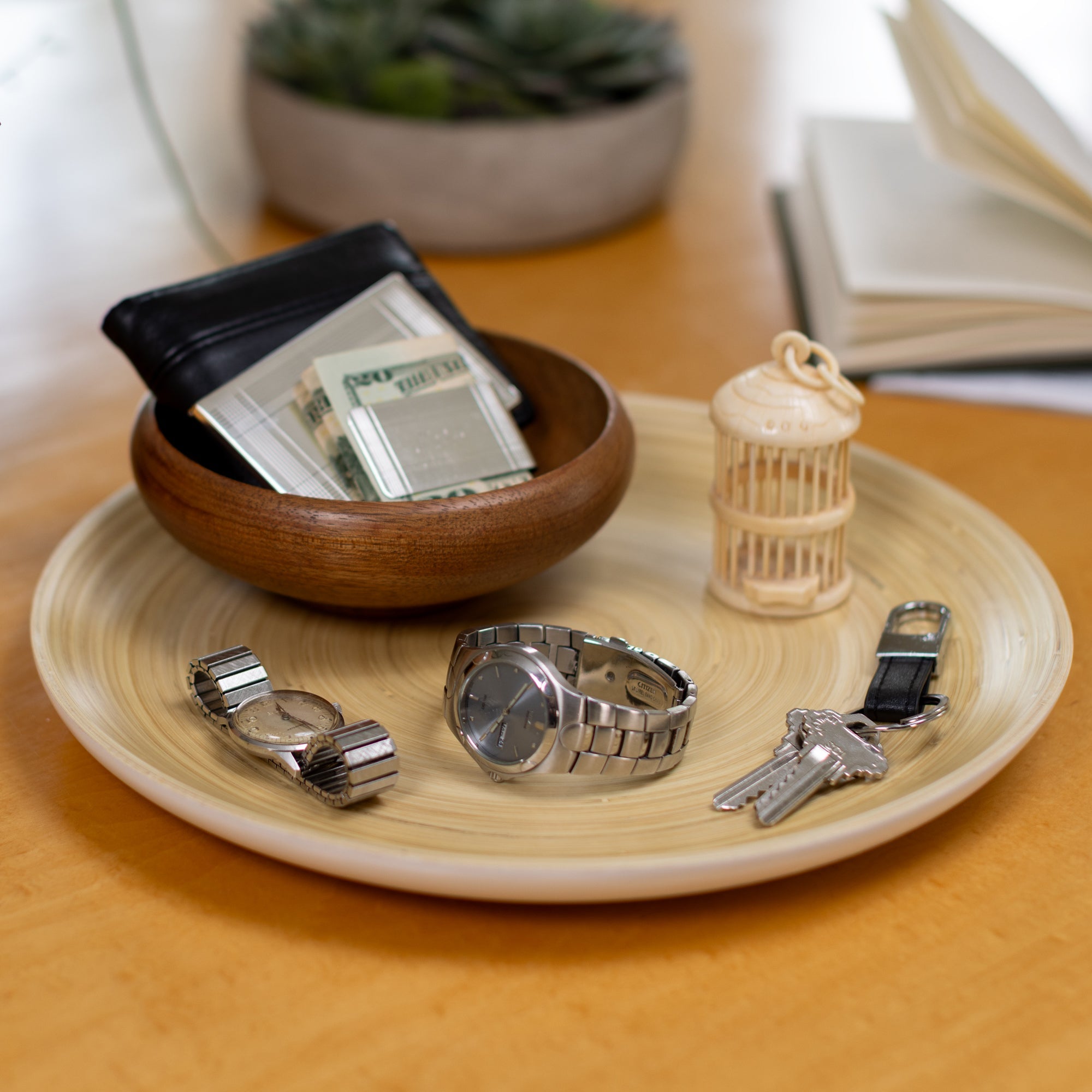 Lexa Bamboo Serving Plate Set, 12 Inch