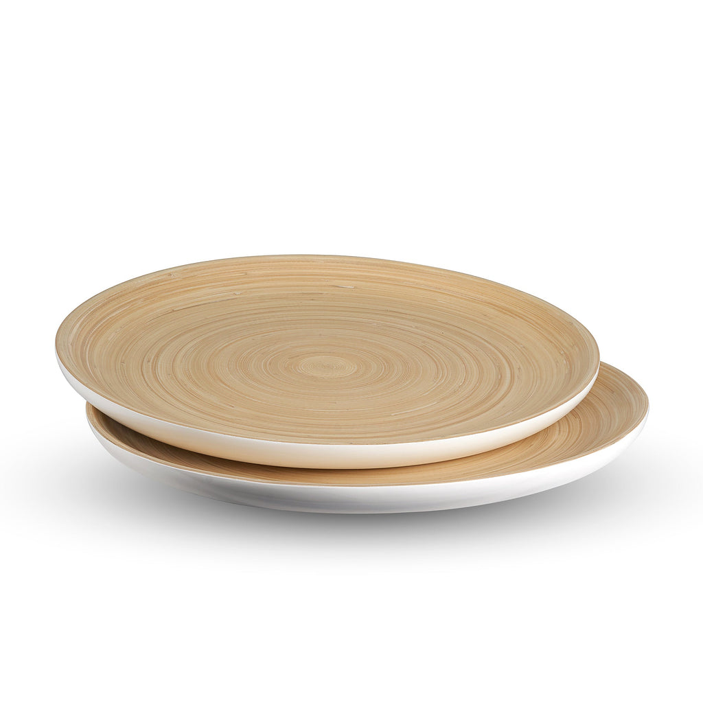 Lexa Bamboo Serving Plate Set, 12 Inch