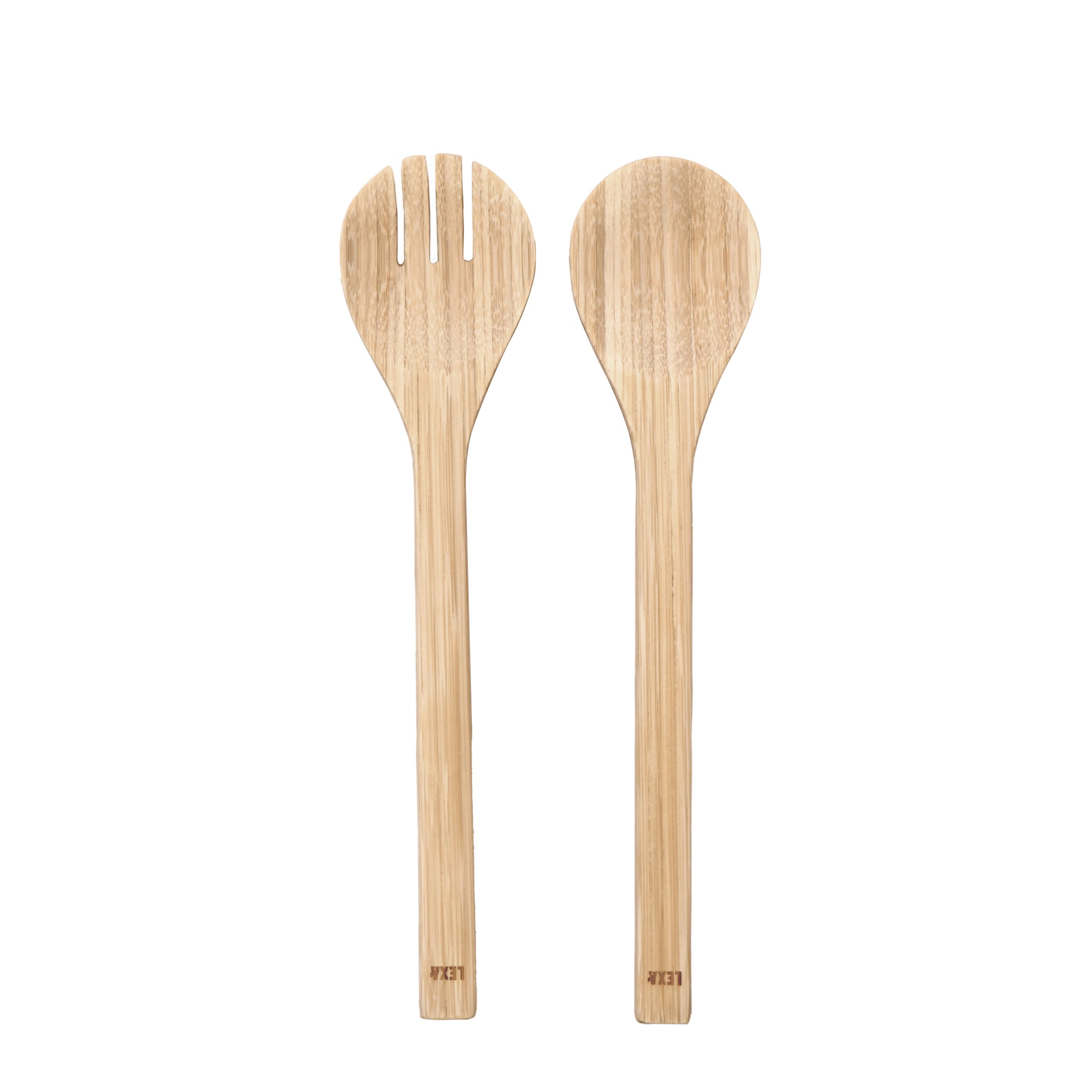 Lexa Bamboo Salad Utensil Set, 12 Inch, Natural Bamboo