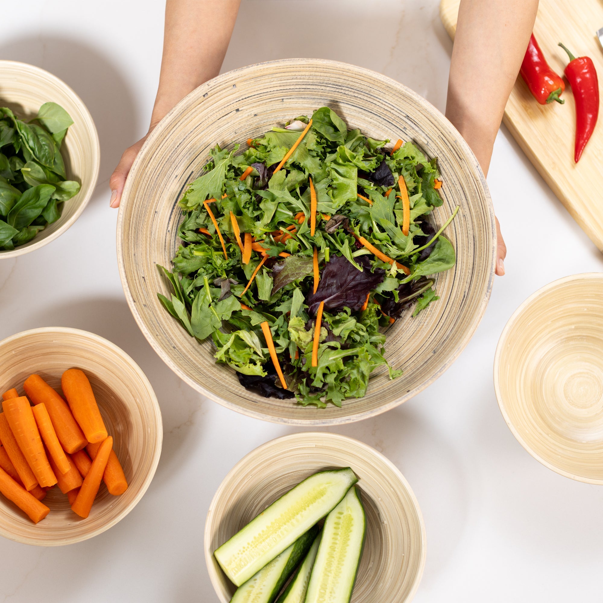 Lexa Bamboo Salad Bowl, 14 Inch