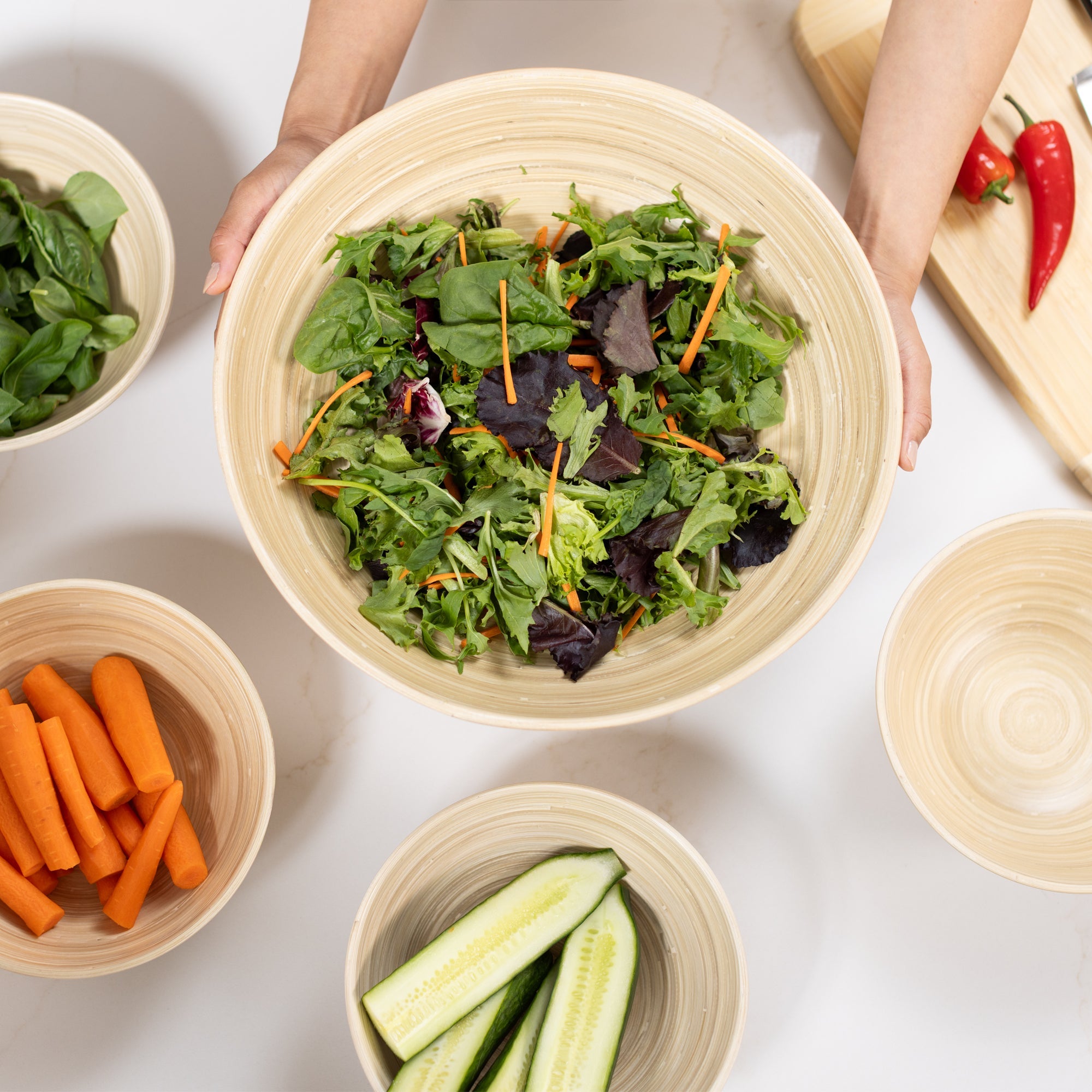 Lexa Bamboo Salad Bowl, 14 Inch