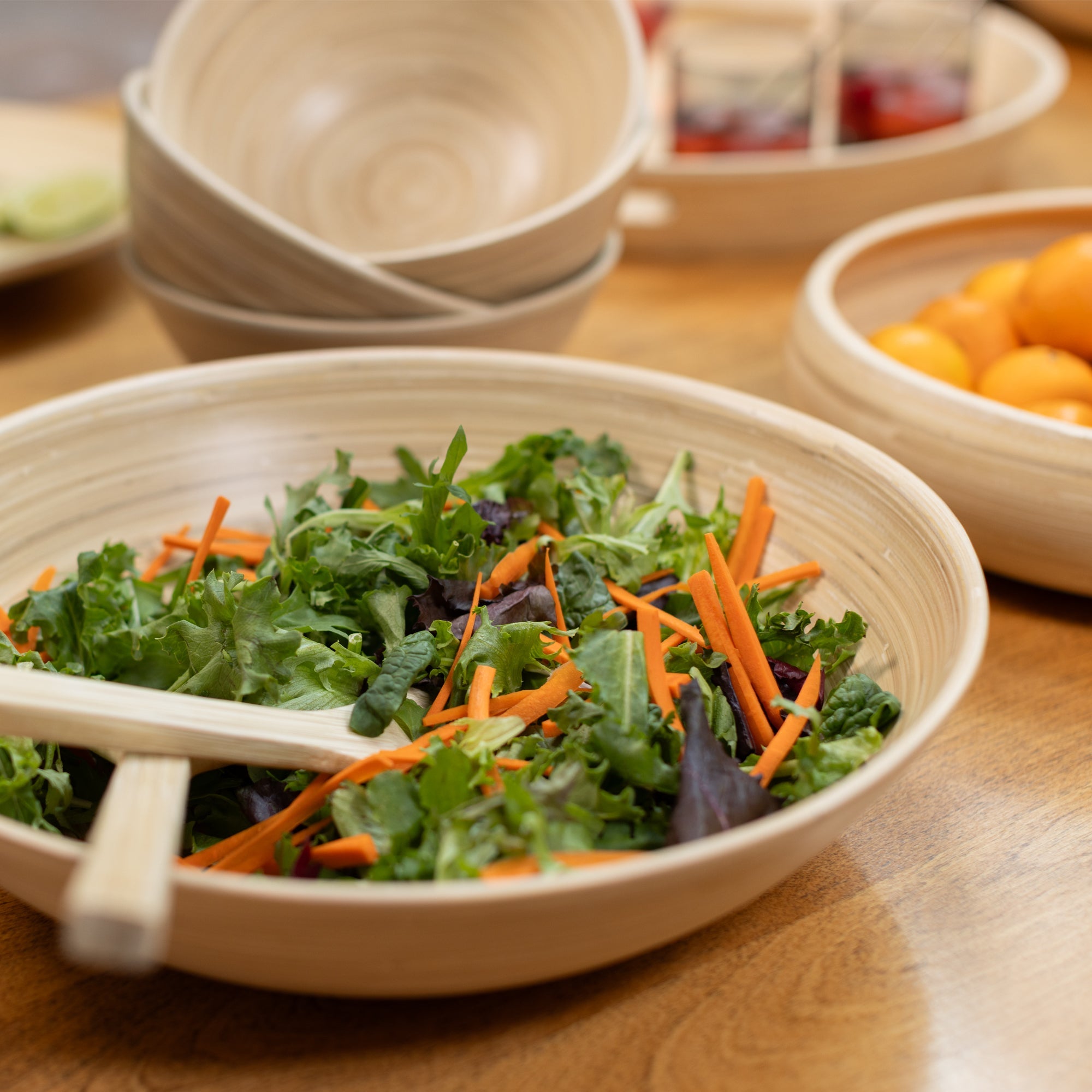 Lexa Bamboo Salad Bowl, 14 Inch