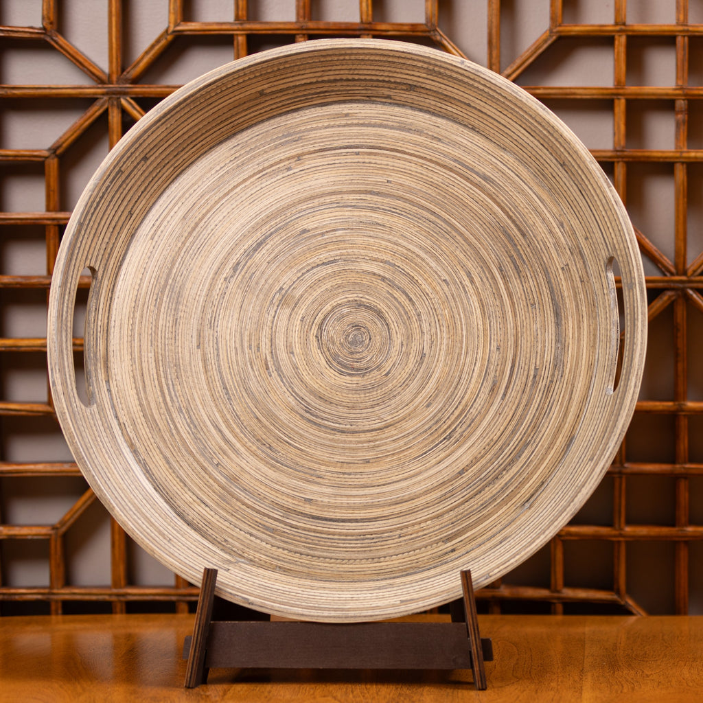 Lexa Bamboo Serving Tray w/ Handles, 16 Inch