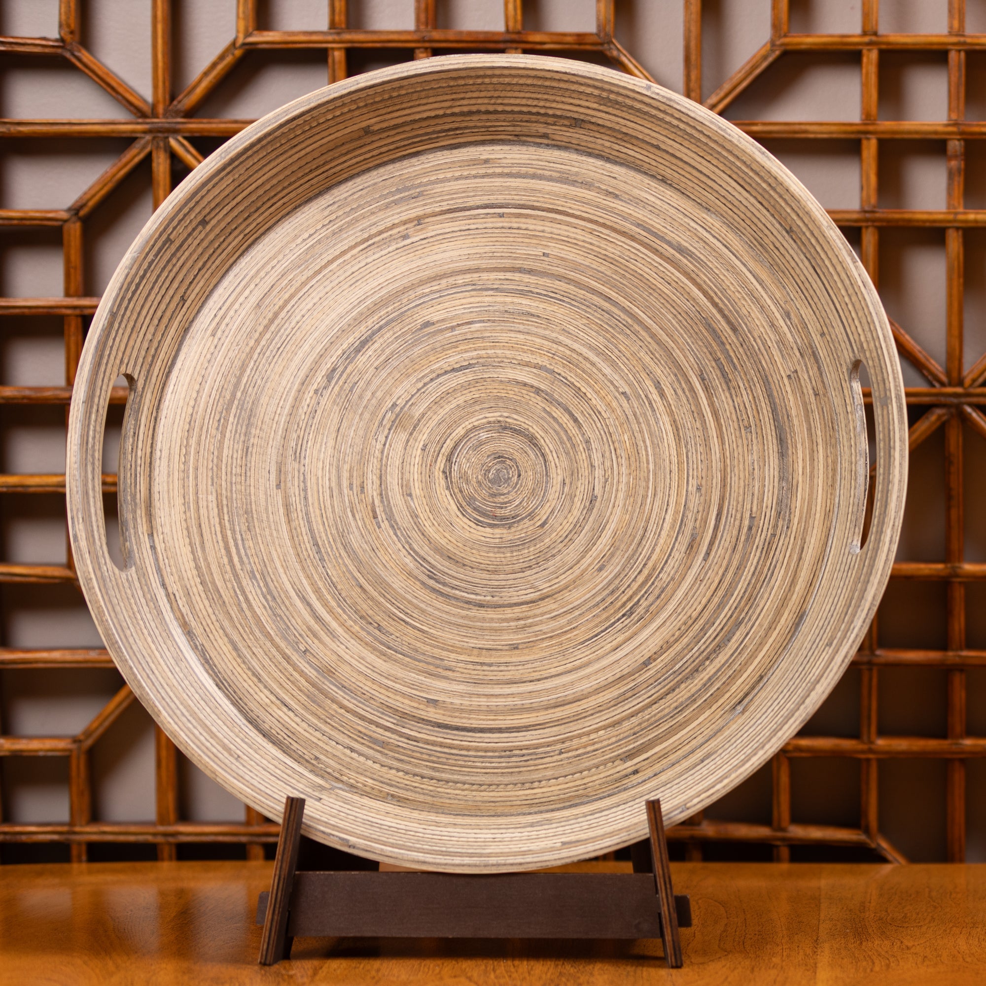 Lexa Bamboo Serving Tray w/ Handles, 16 Inch