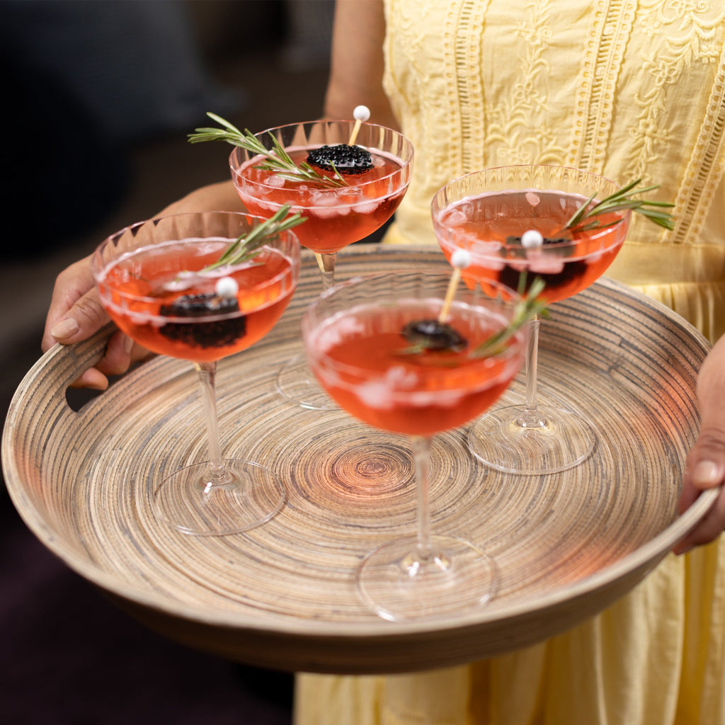 Lexa Bamboo Serving Tray w/ Handles, 16 Inch