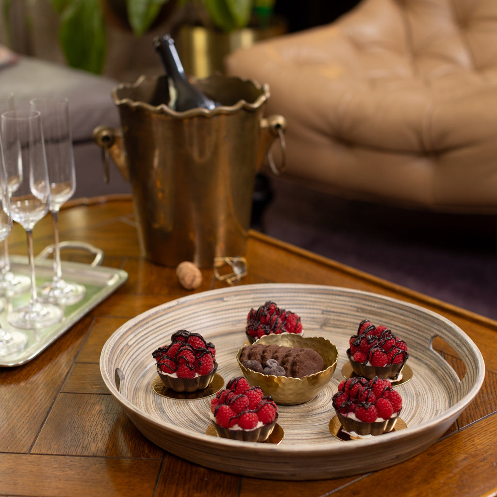 Lexa Bamboo Serving Tray w/ Handles, 16 Inch