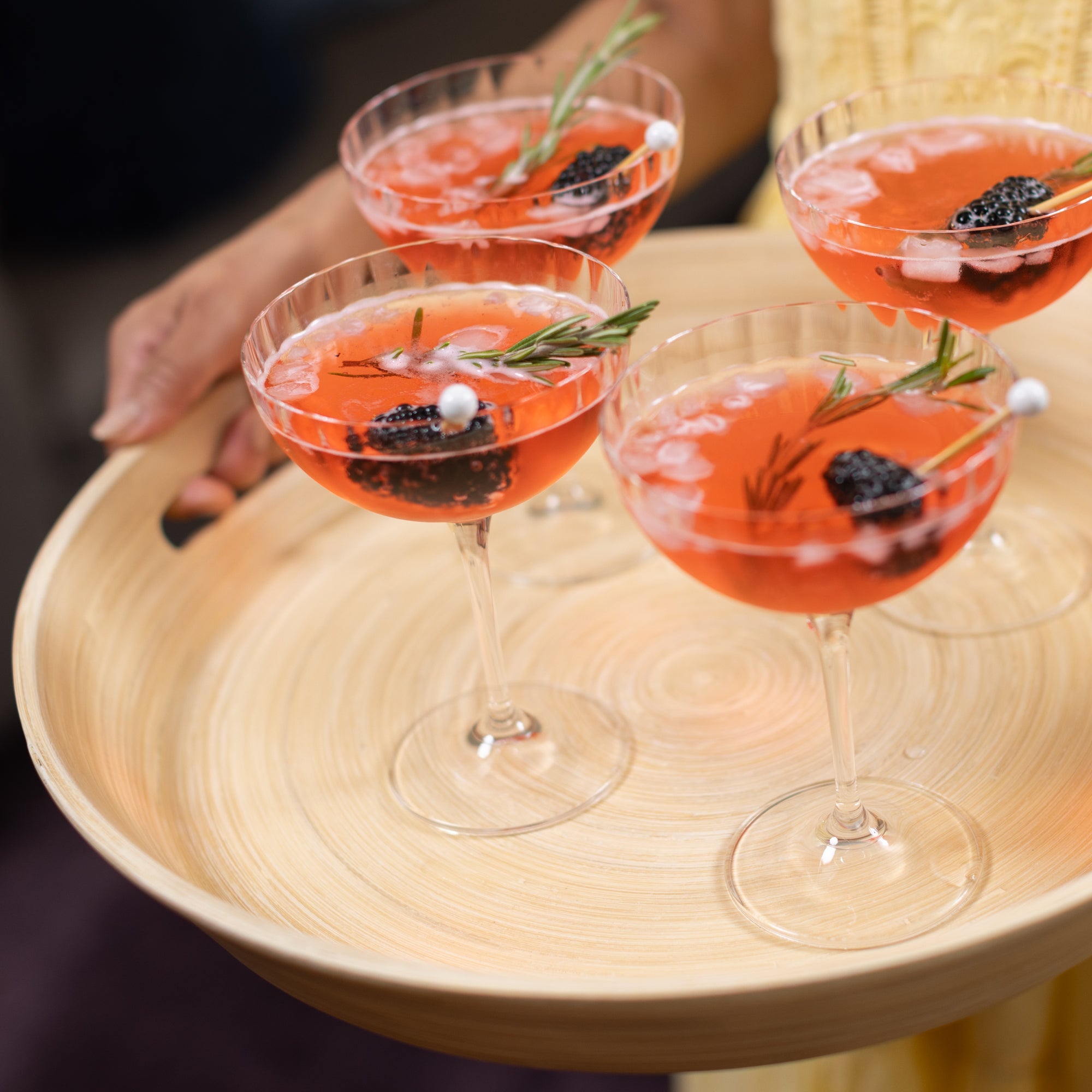 Lexa Bamboo Serving Tray w/ Handles, 16 Inch