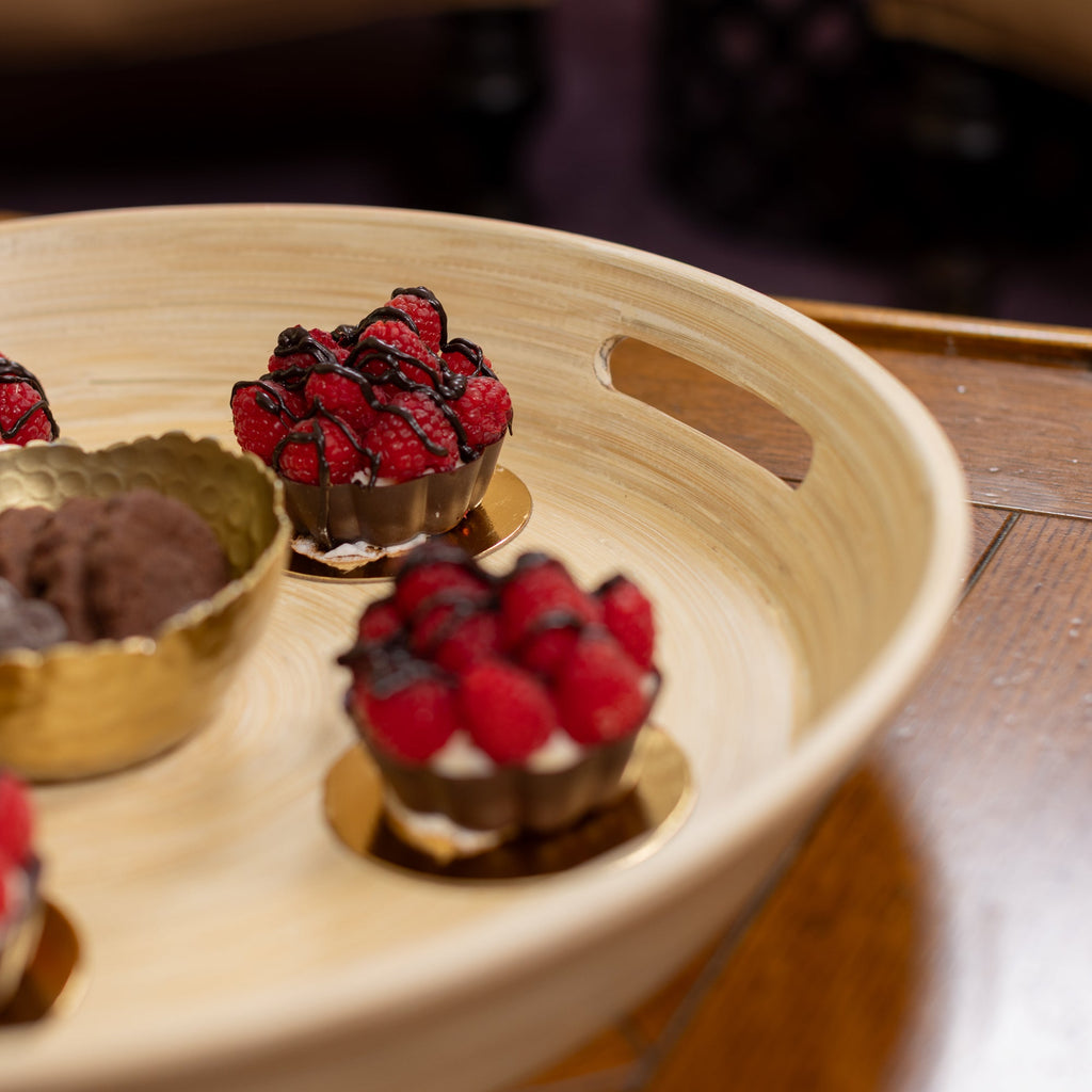 Lexa Bamboo Serving Tray w/ Handles, 16 Inch