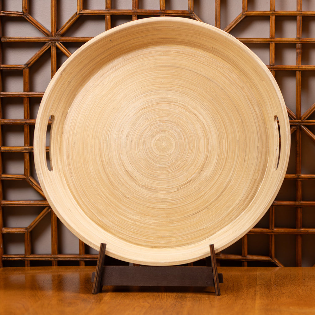 Lexa Bamboo Serving Tray w/ Handles, 16 Inch