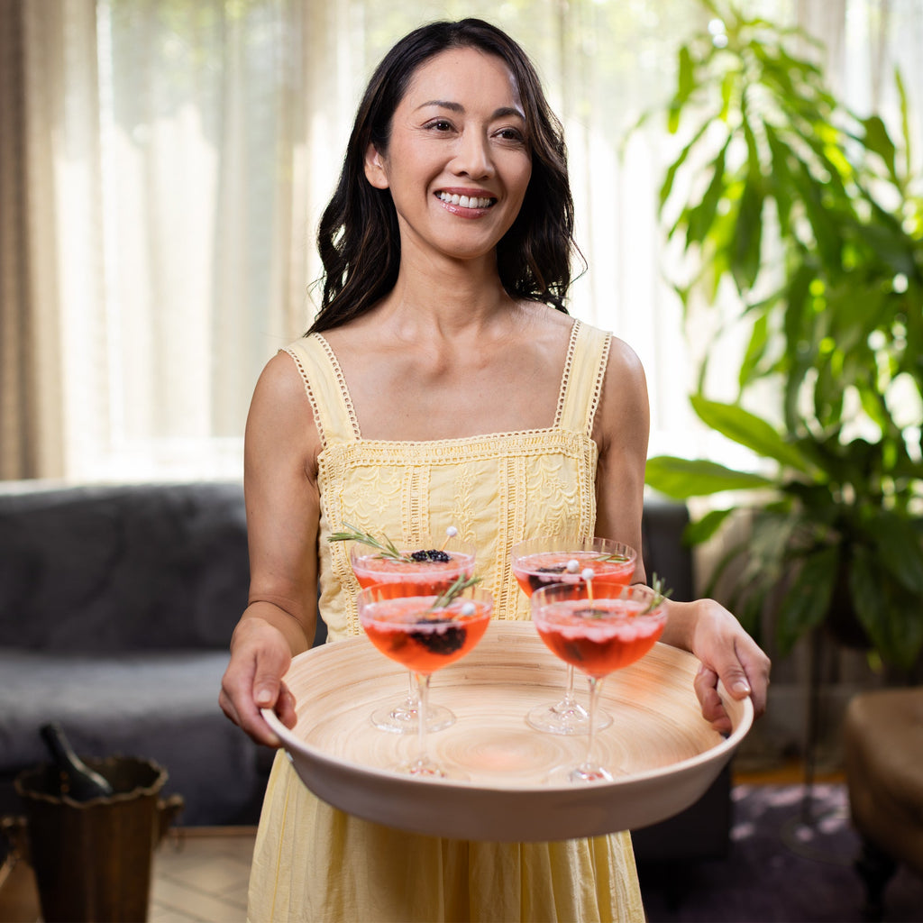 Lexa Bamboo Serving Tray w/ Handles, 16 Inch