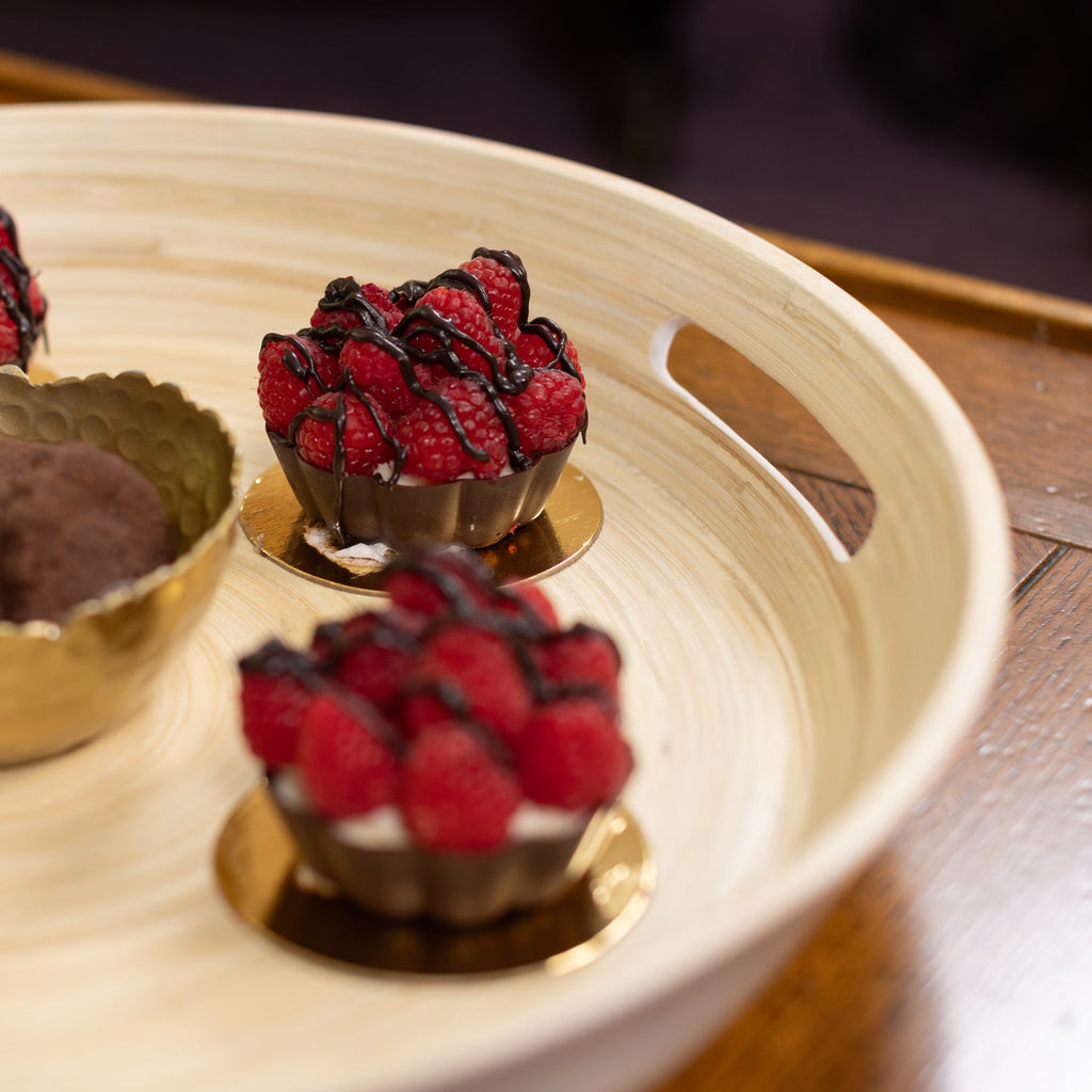 Lexa Bamboo Serving Tray w/ Handles, 16 Inch