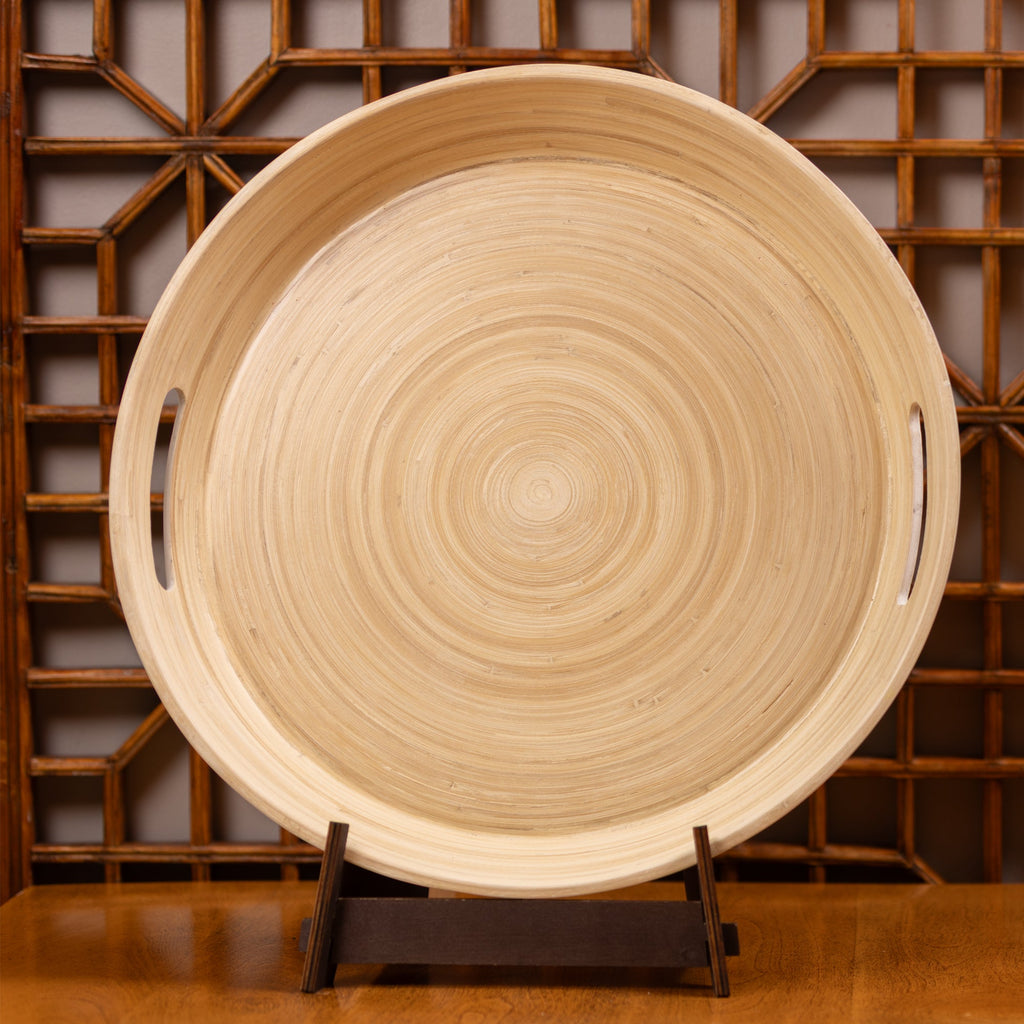 Lexa Bamboo Serving Tray w/ Handles, 16 Inch