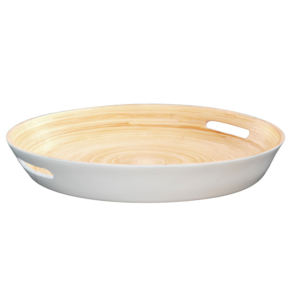 Lexa Bamboo Serving Tray w/ Handles, 16 Inch