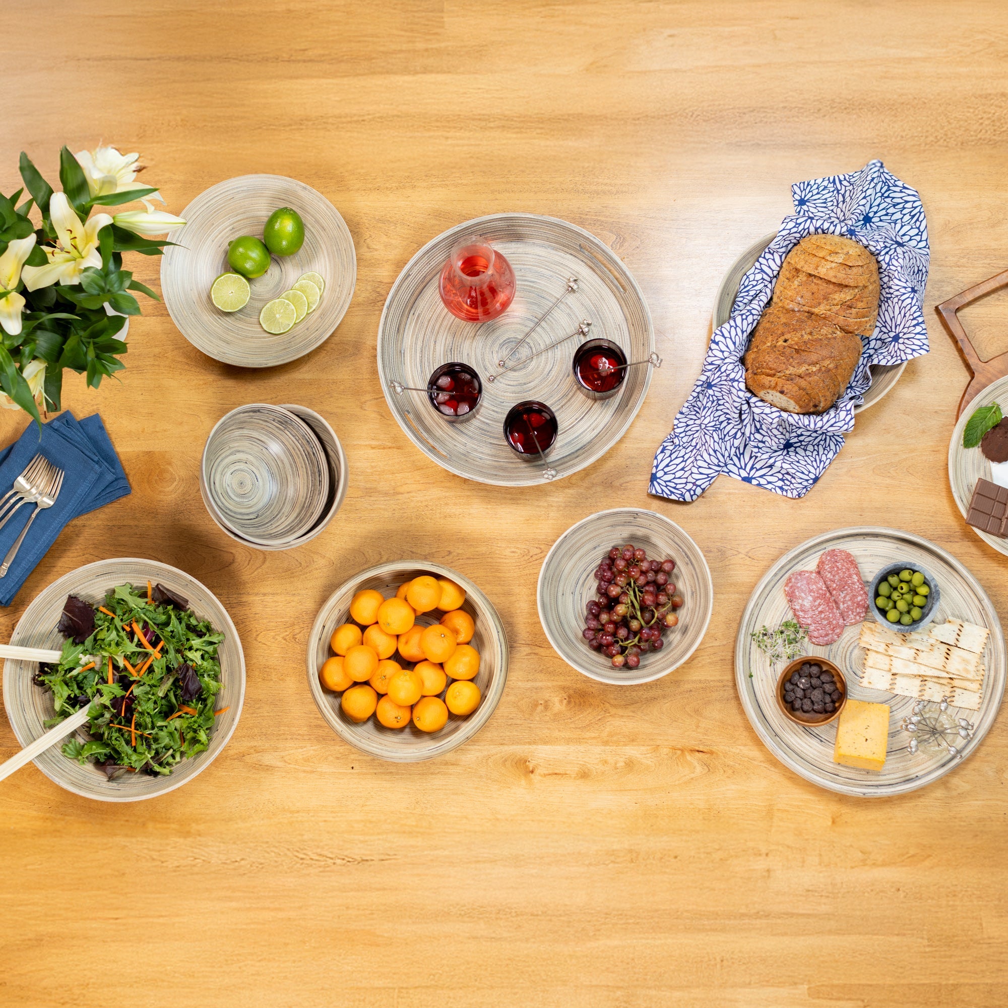 Lexa Bamboo 3-Piece Bowl Set, 12, 10, 8 Inch