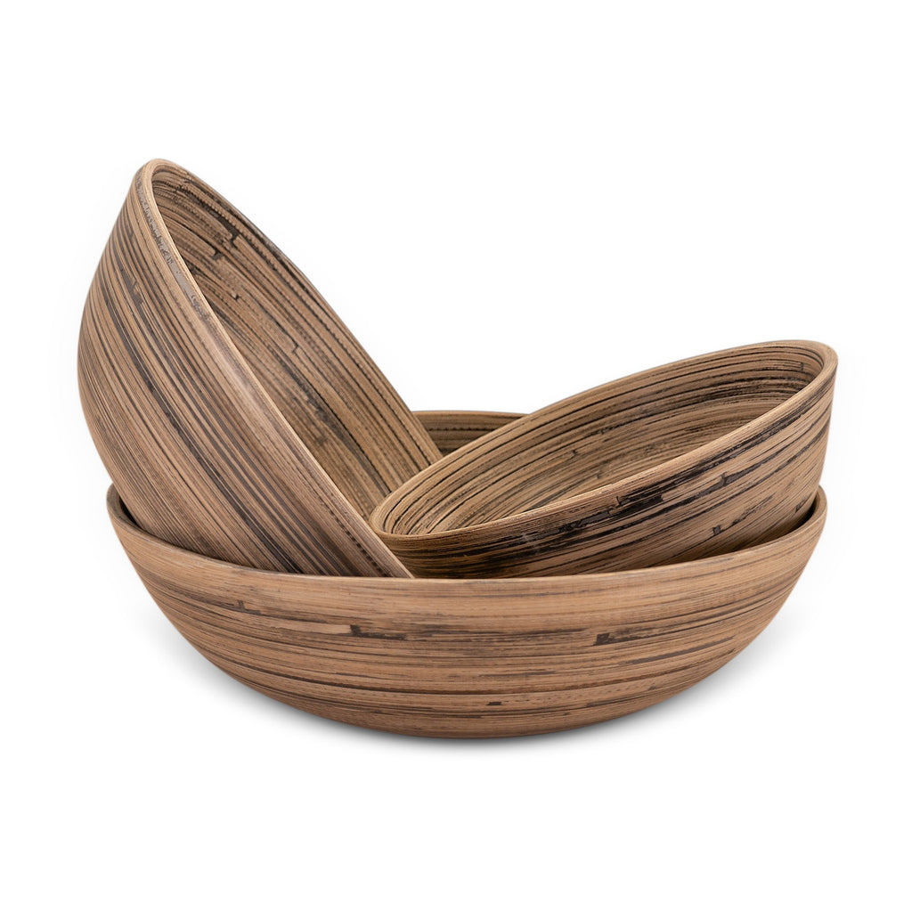Lexa Bamboo 3-Piece Bowl Set, 12, 10, 8 Inch