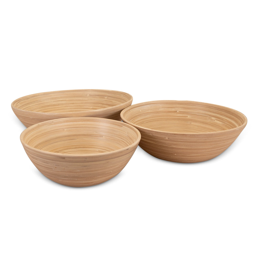 Lexa Bamboo 3-Piece Bowl Set, 12, 10, 8 Inch