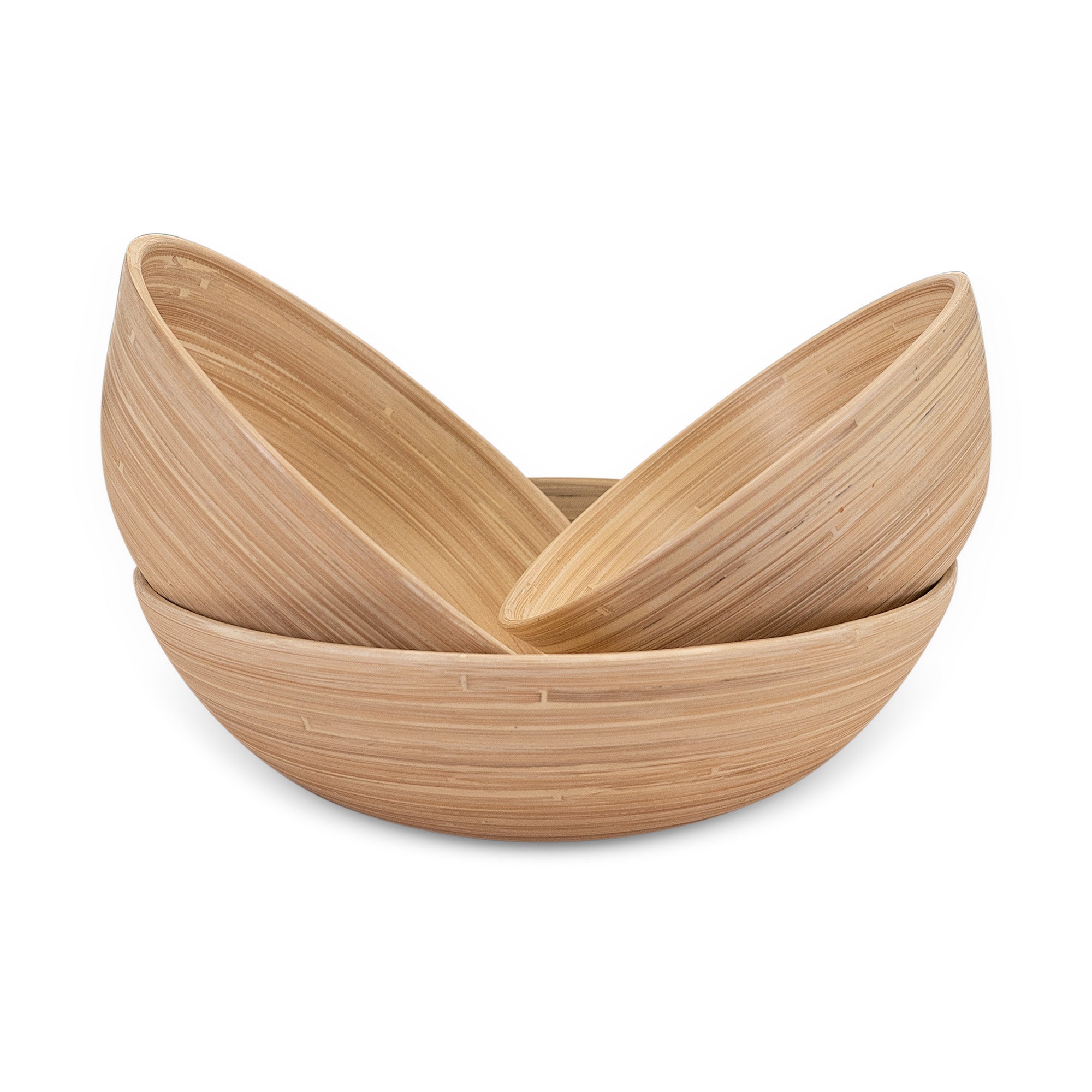 Lexa Bamboo 3-Piece Bowl Set, 12, 10, 8 Inch