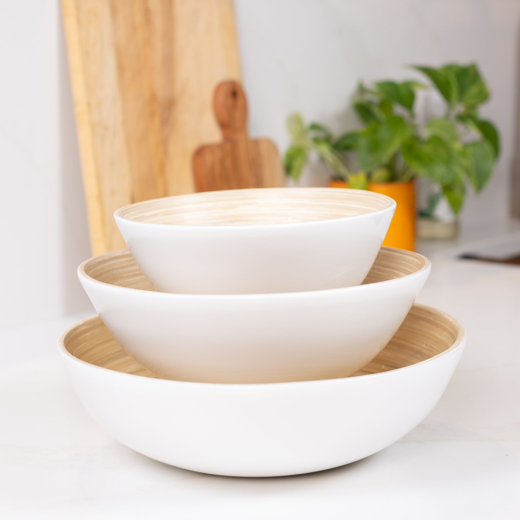 Lexa Bamboo 3-Piece Bowl Set, 12, 10, 8 Inch